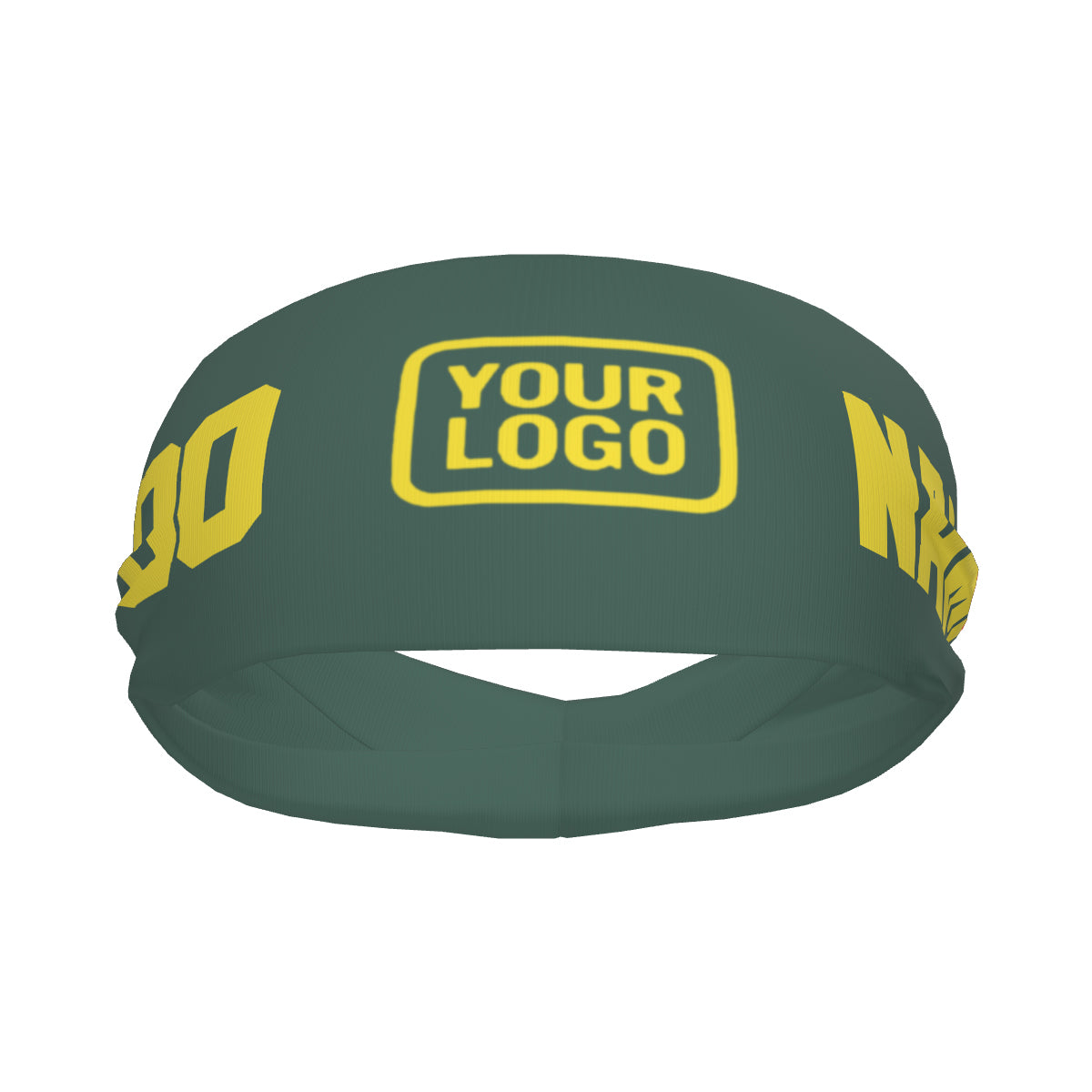 Bandeau de sport personnalisé bleu, vert et jaune clair