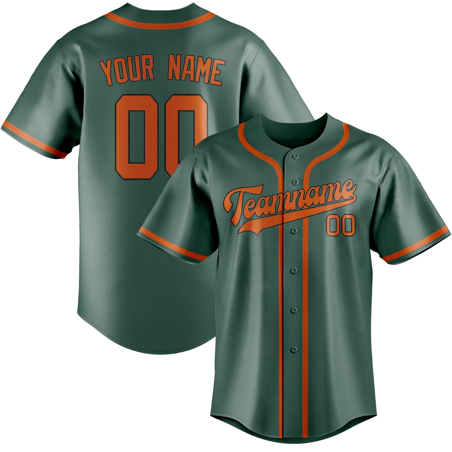 Maillot de baseball personnalisé bleu vert orange