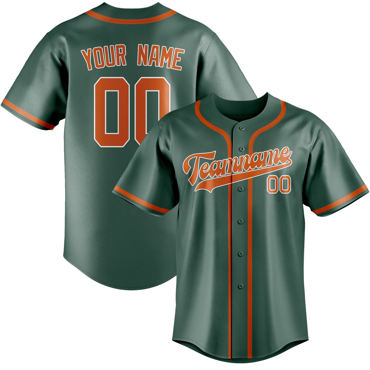 Maillot de baseball personnalisé bleu vert orange