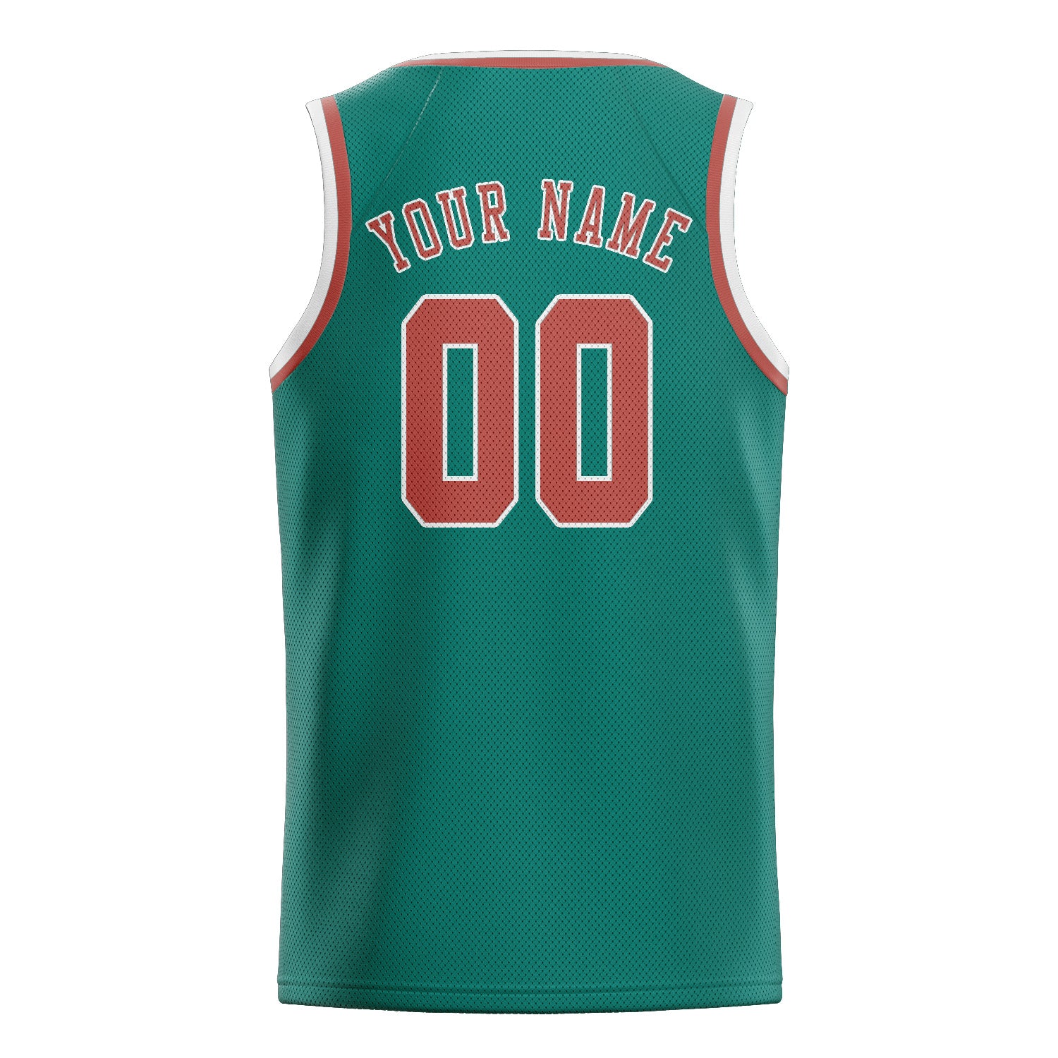 Maillot de basketball personnalisé bleu, vert et cuivre rose