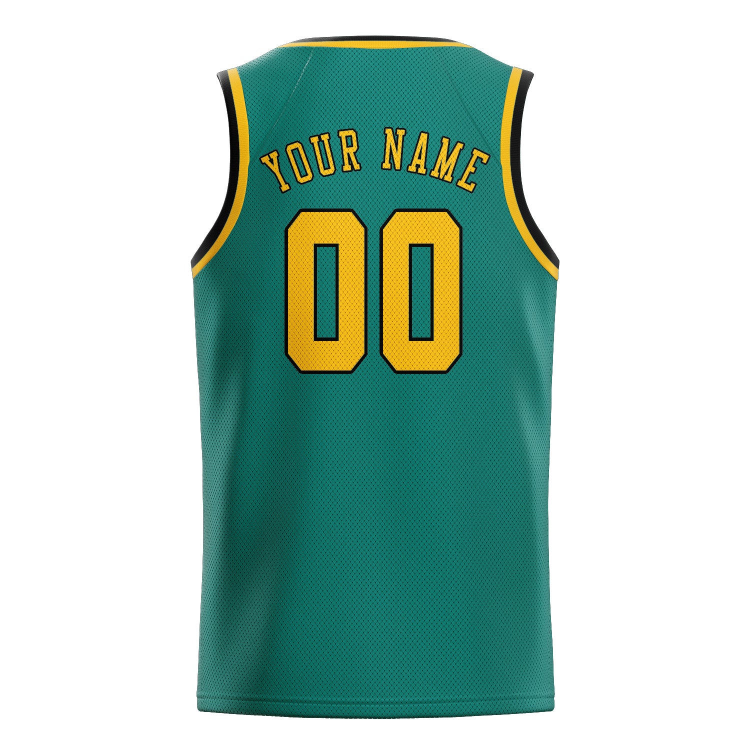 Maillot de basketball personnalisé bleu, vert et or