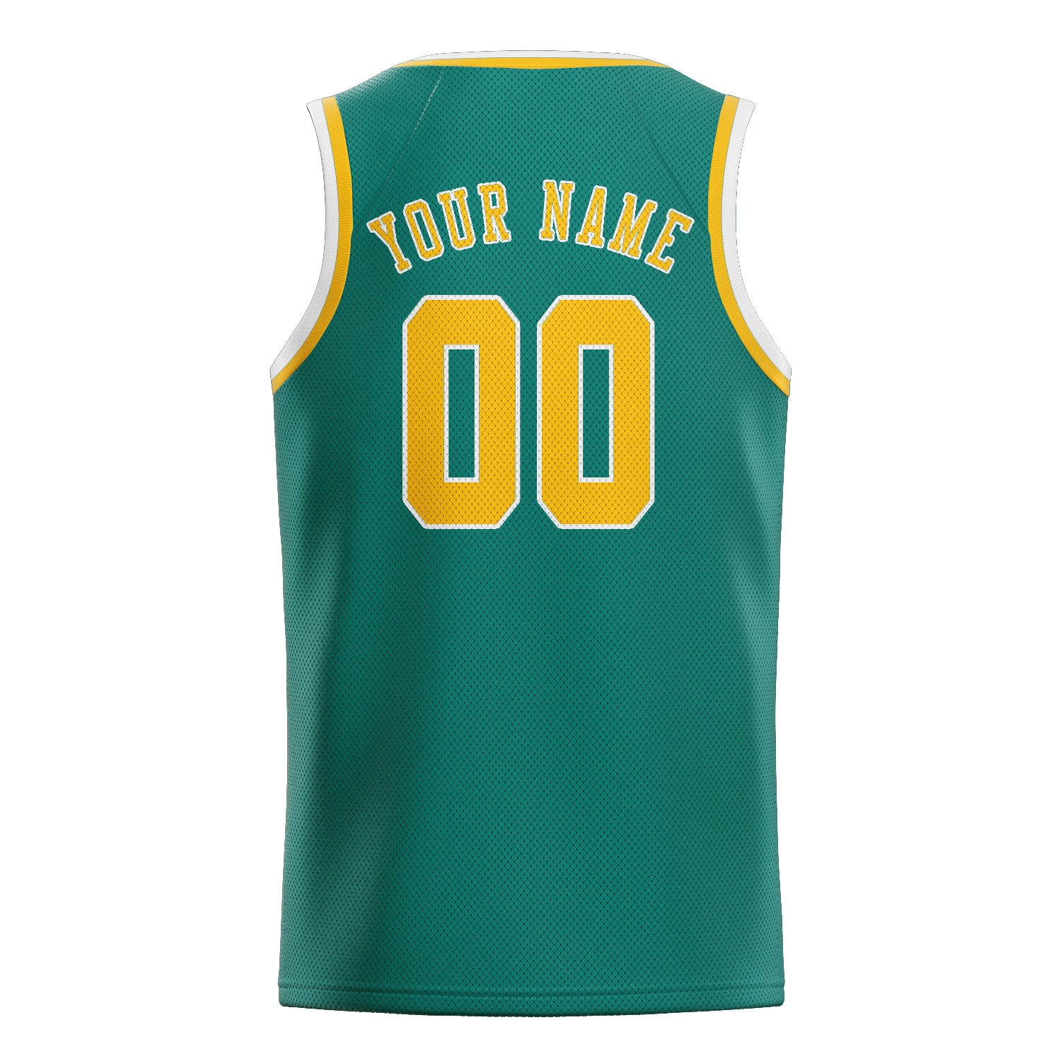 Maillot de basketball personnalisé bleu, vert et or