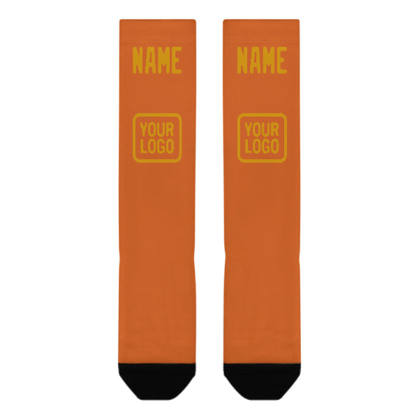 Chaussettes hautes orange et jaune personnalisées