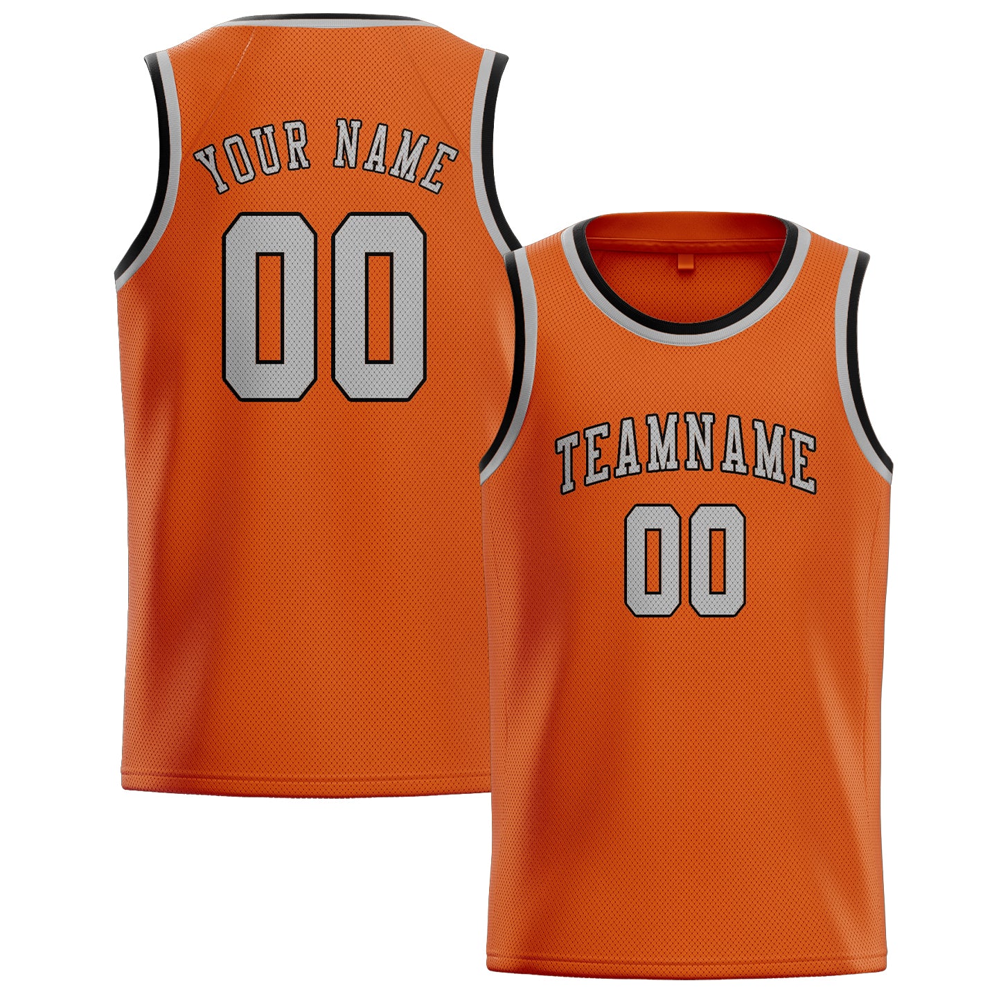 Maillot de basketball personnalisé orange et gris