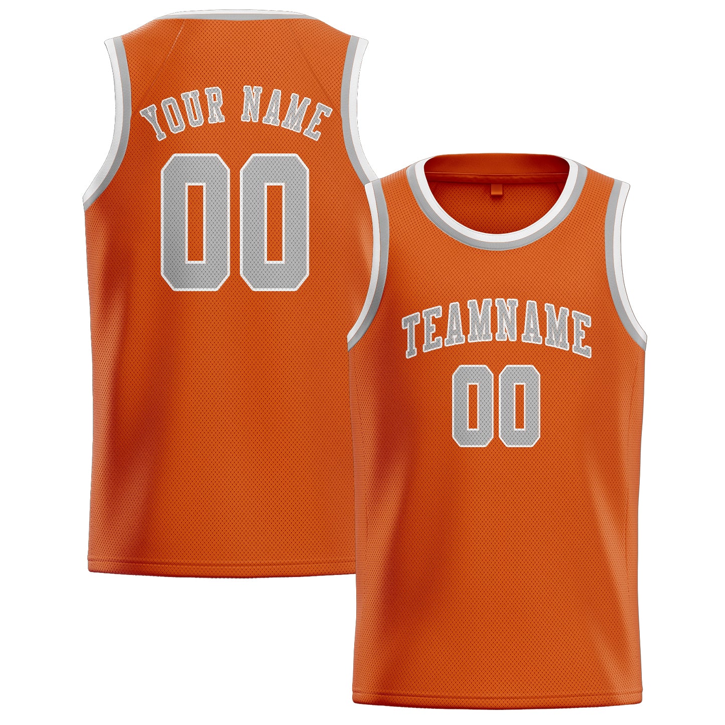 Maillot de basketball personnalisé orange et gris