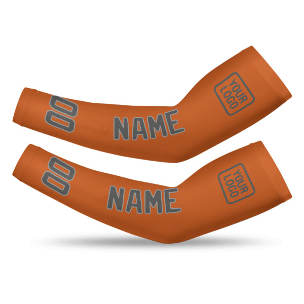 Manchon de bras personnalisé orange et gris foncé