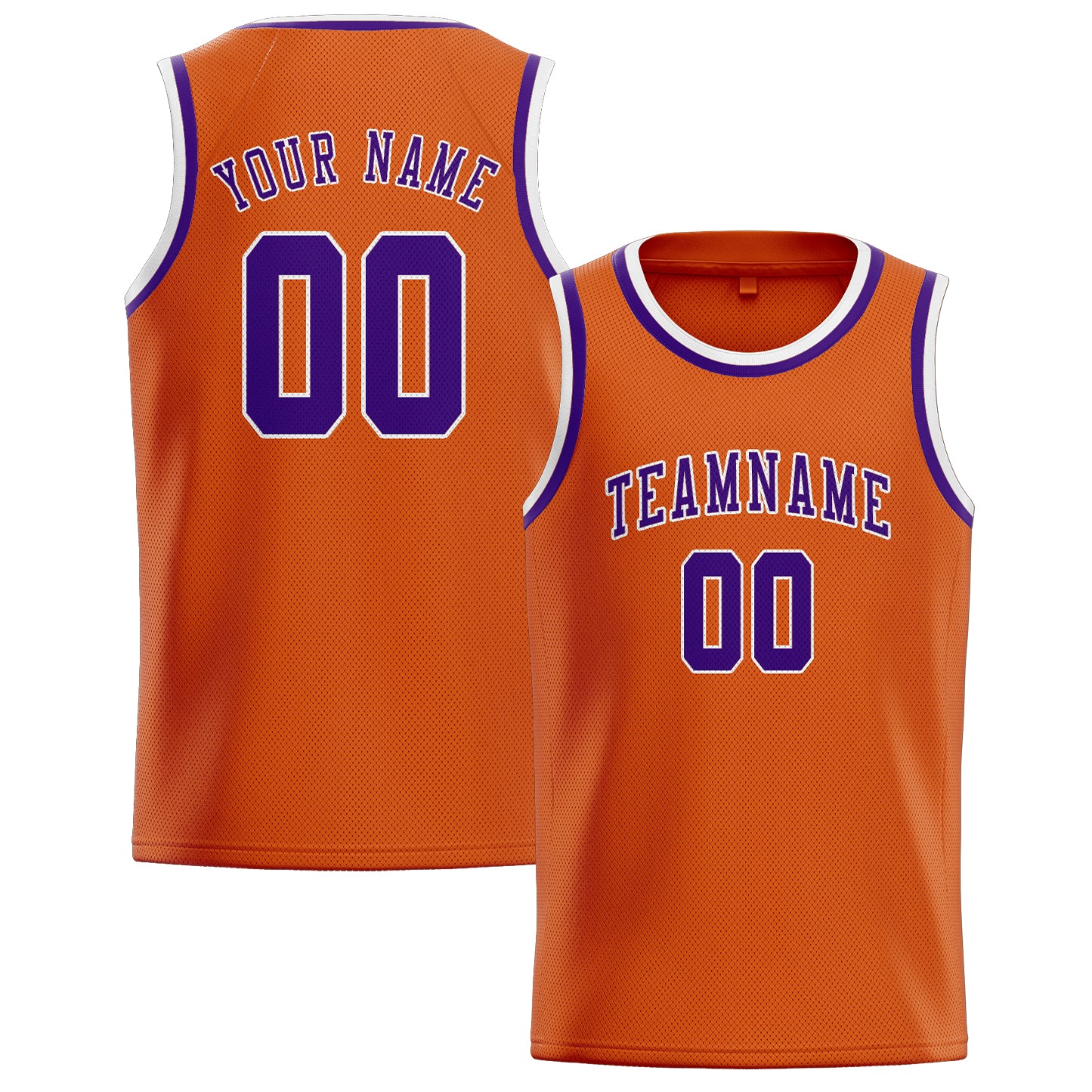 Maillot de basketball personnalisé orange et violet