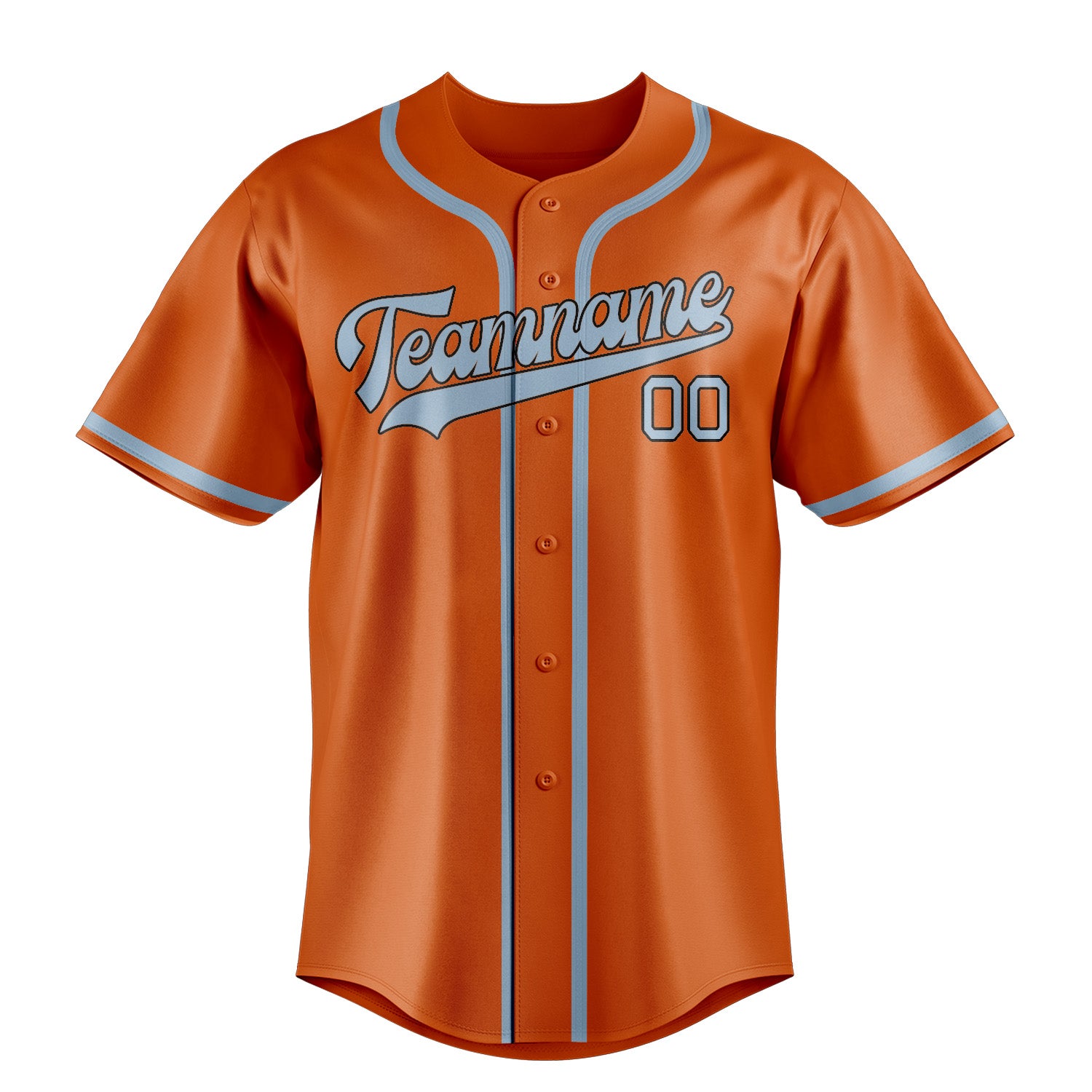 Maillot de baseball personnalisé orange et bleu clair