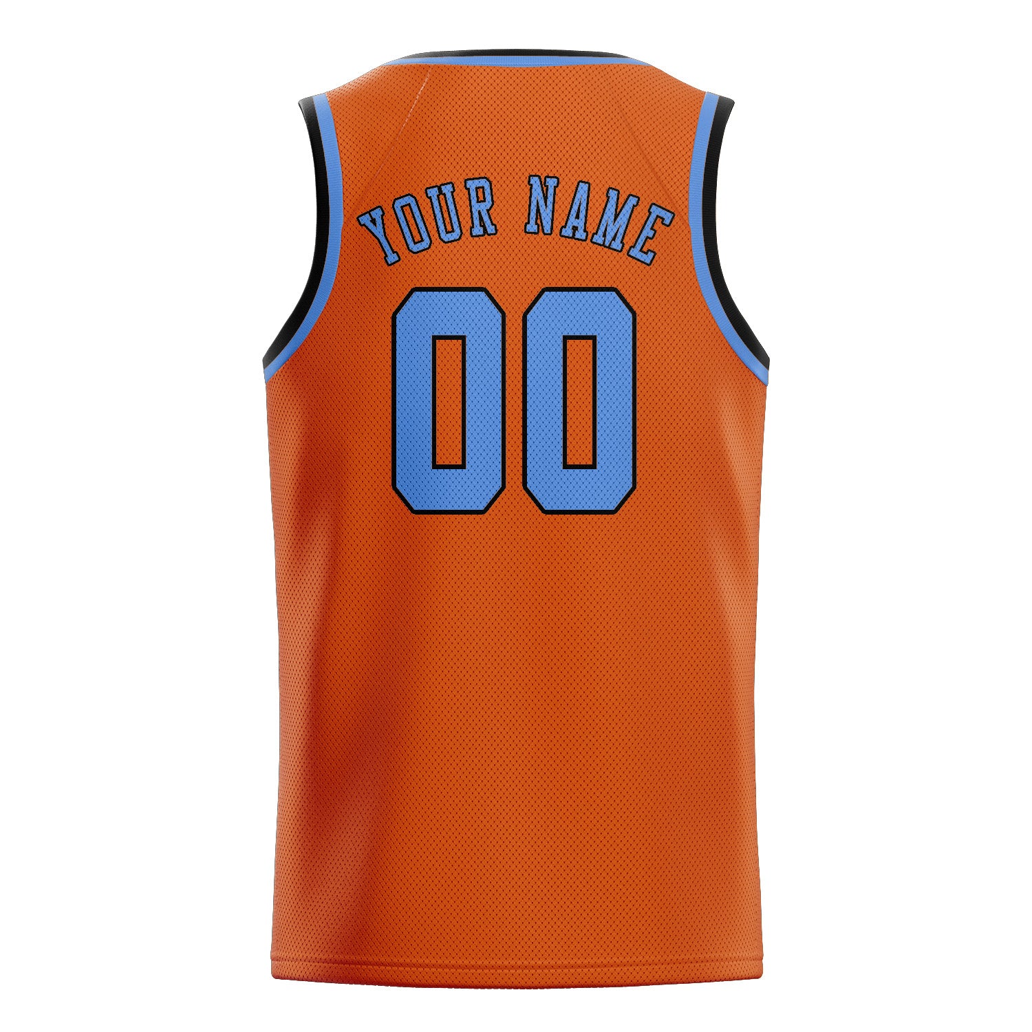 Maillot de basketball personnalisé orange et bleu clair