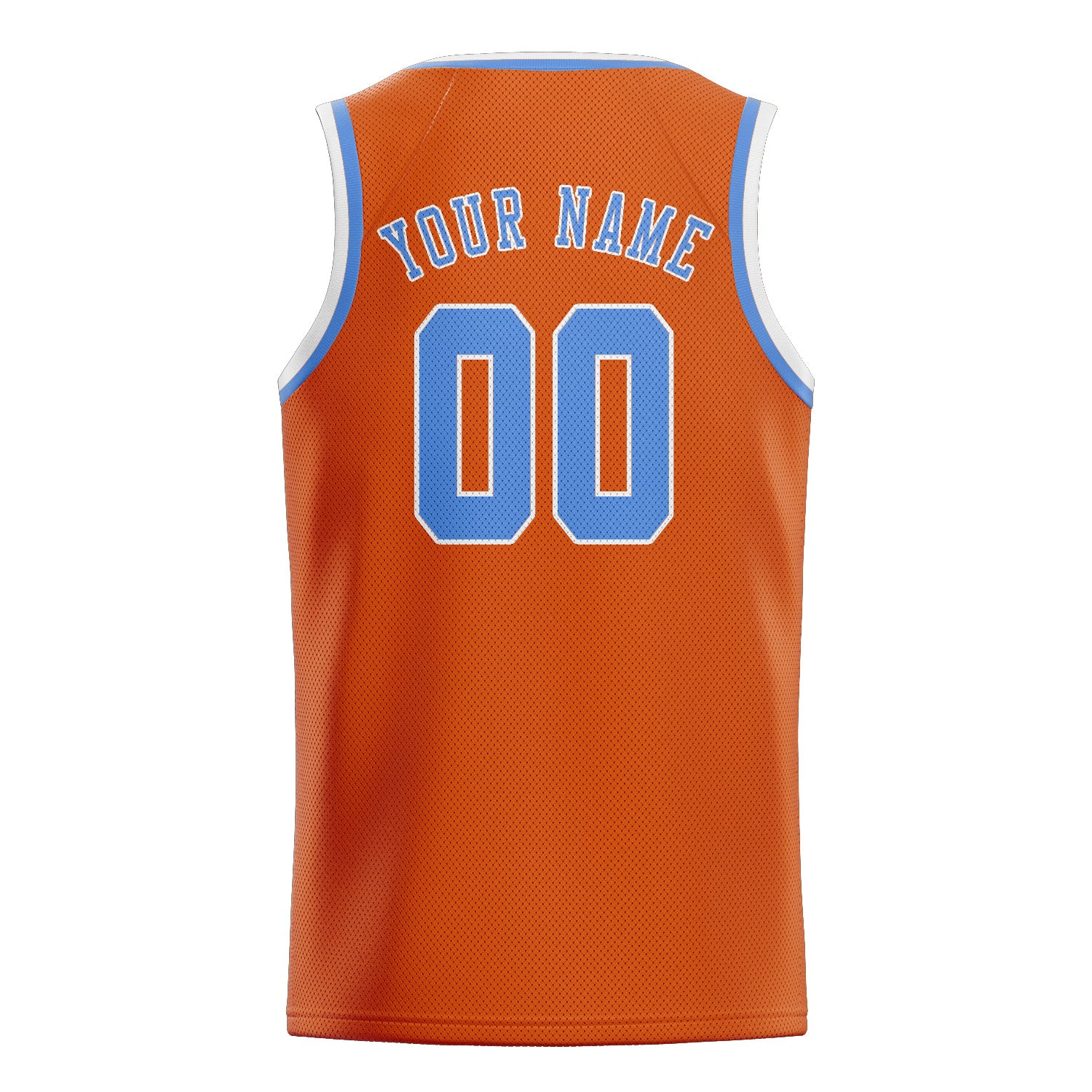 Maillot de basketball personnalisé orange et bleu clair