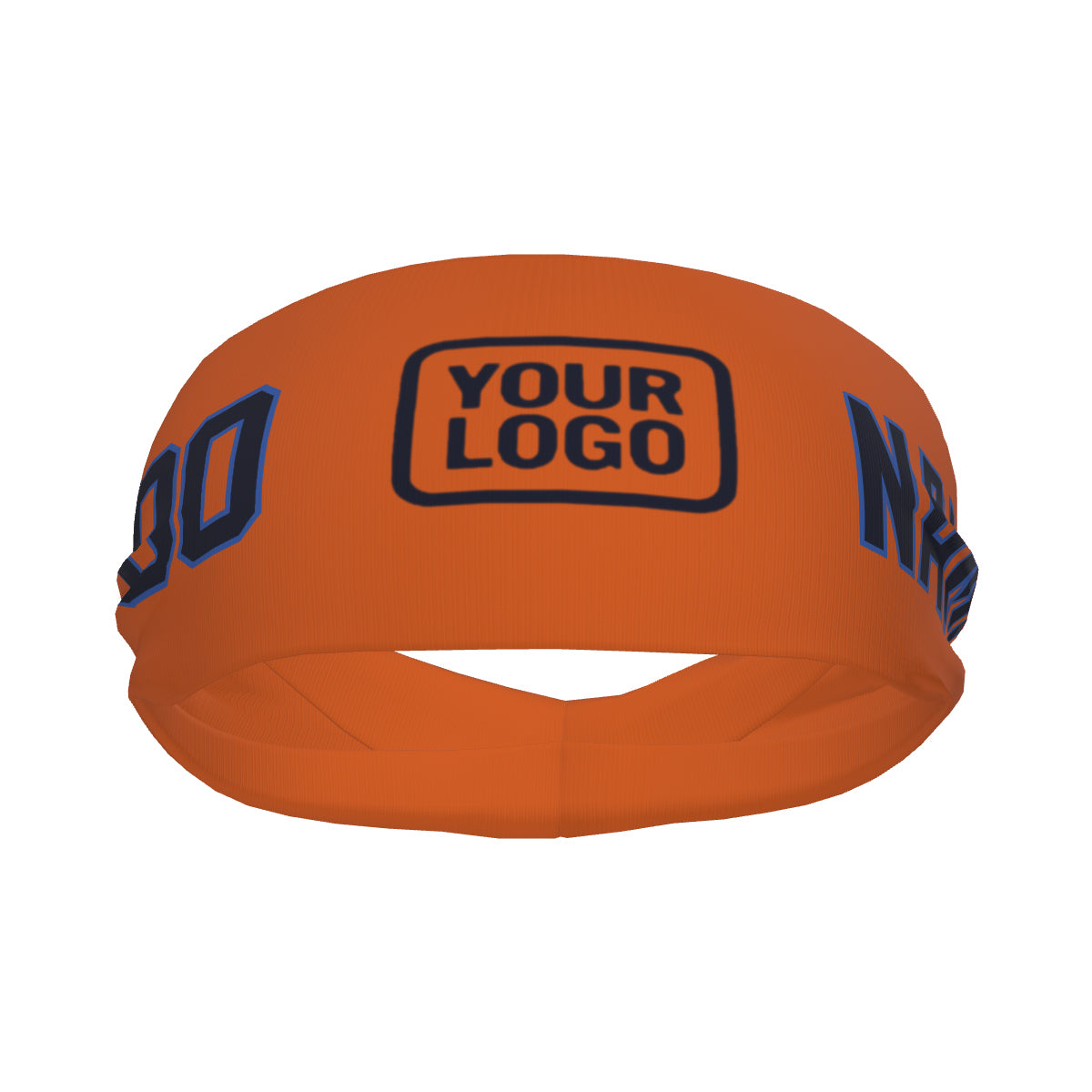 Bandeau de sport orange et marine personnalisé