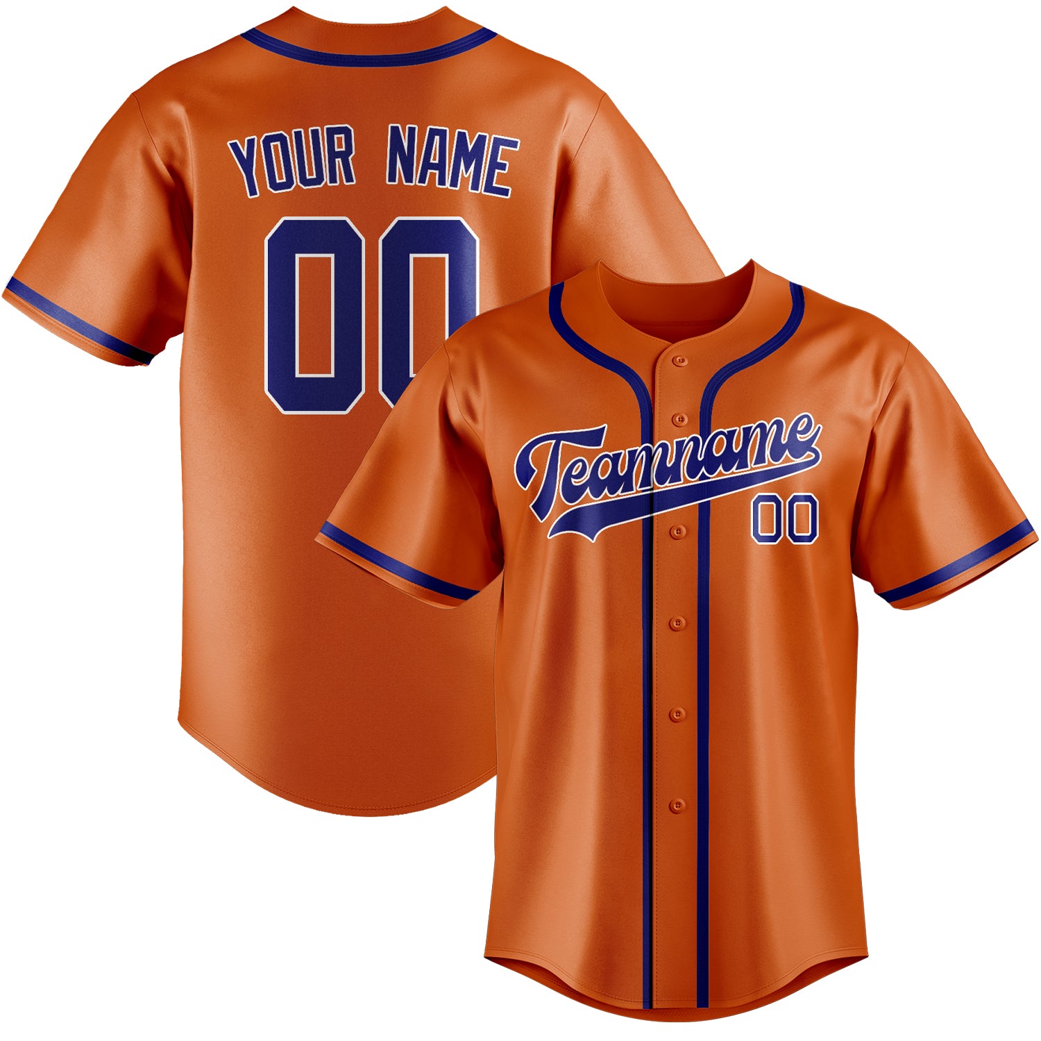 Maillot de baseball personnalisé orange et bleu ciel
