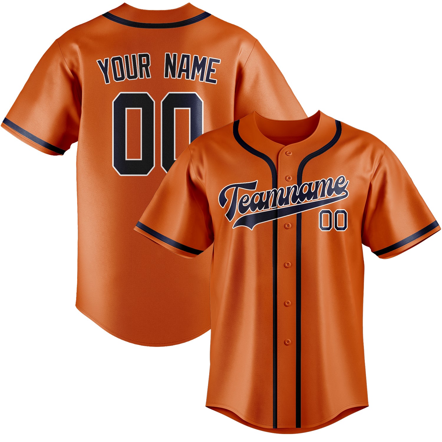 Maillot de baseball personnalisé orange et bleu