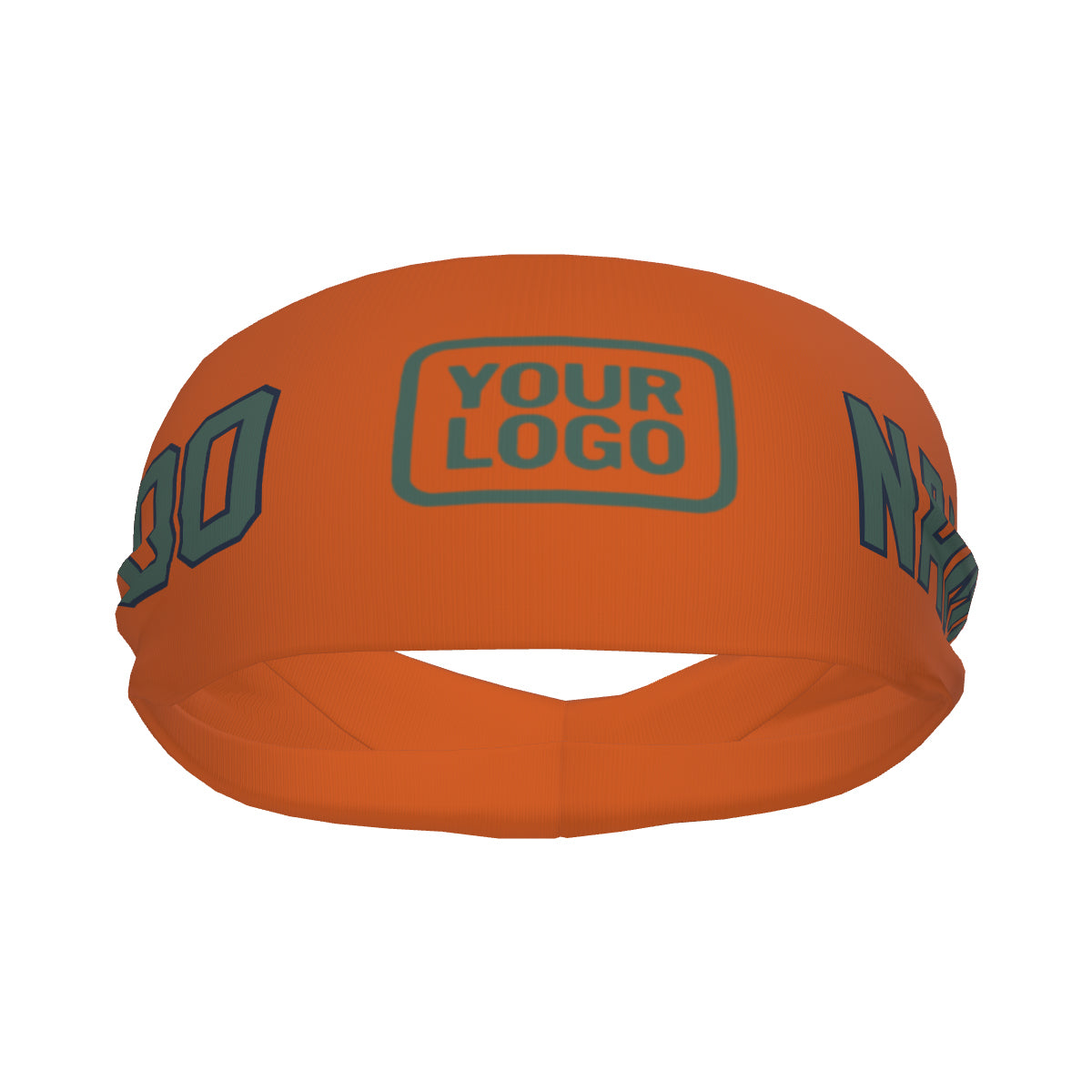 Bandeau de sport personnalisé orange, bleu et vert
