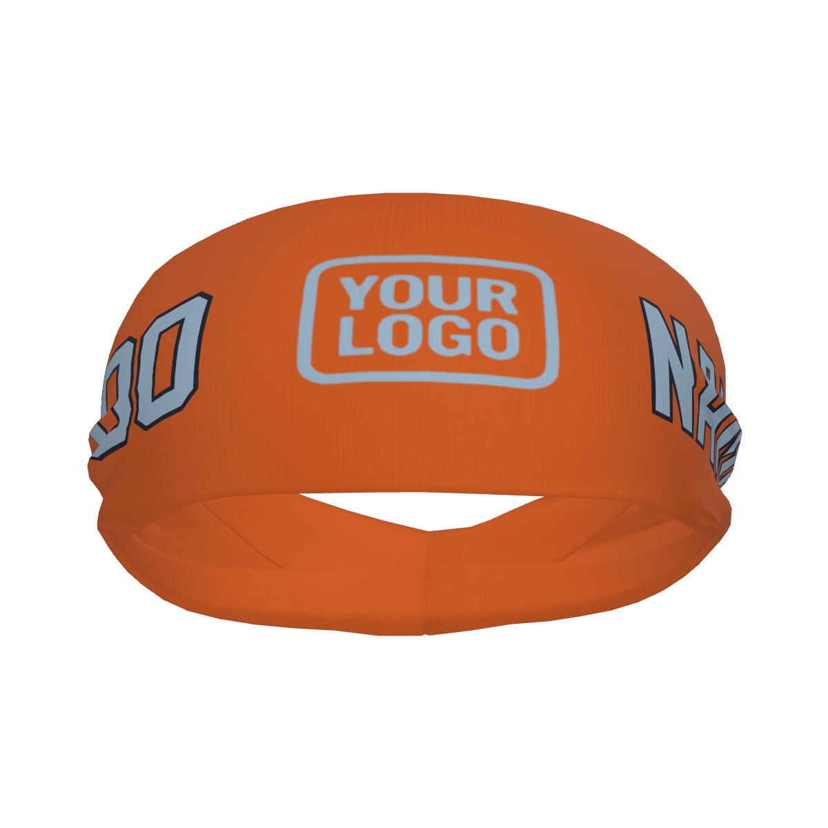 Bandeau de sport personnalisé orange et bleu clair