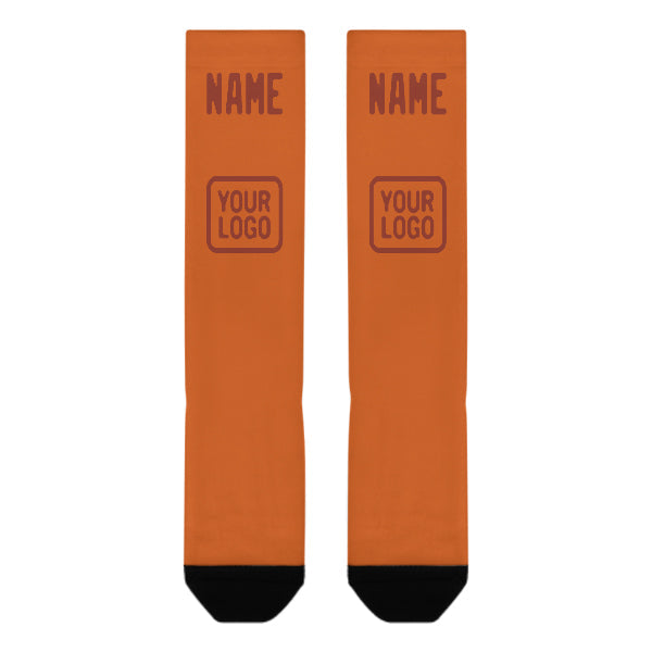 Chaussettes hautes personnalisées orange corail rouge
