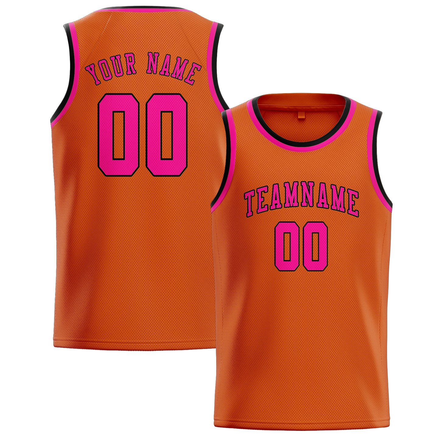 Maillot de basketball personnalisé orange et rose