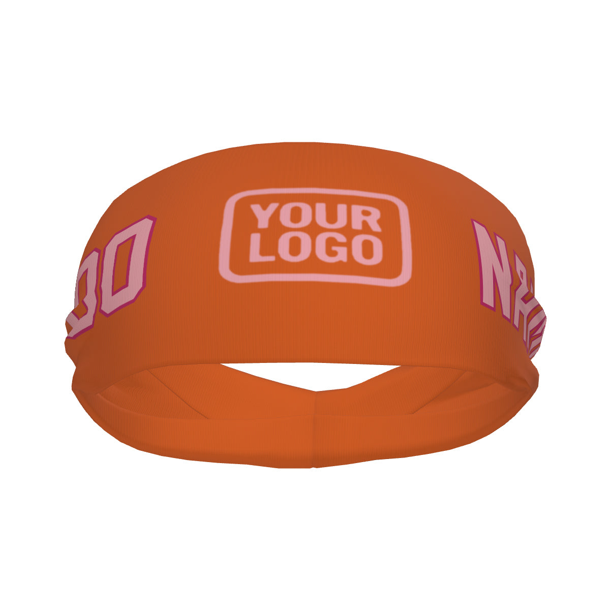 Bandeau de sport personnalisé orange et rose clair