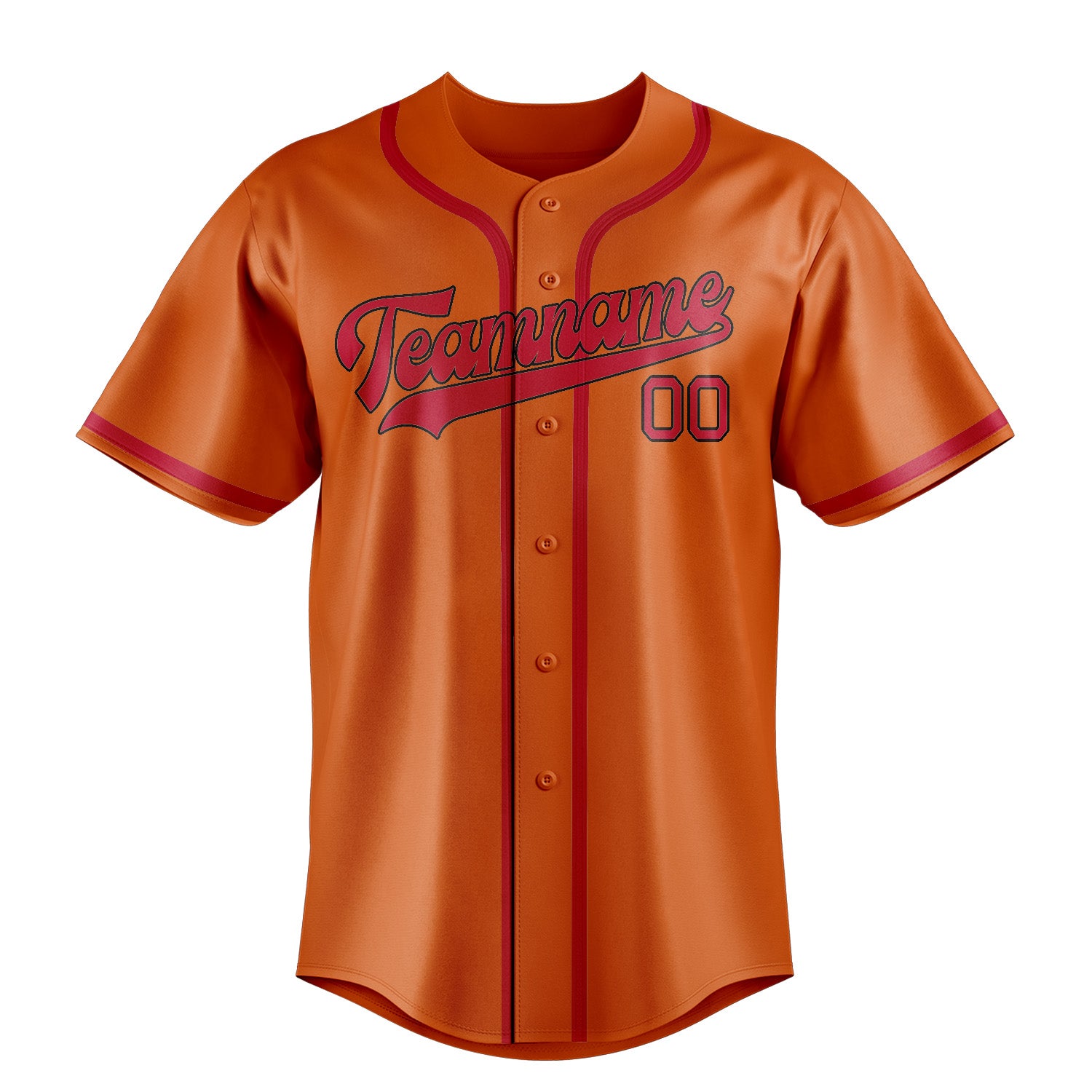 Maillot de baseball personnalisé orange et rouge