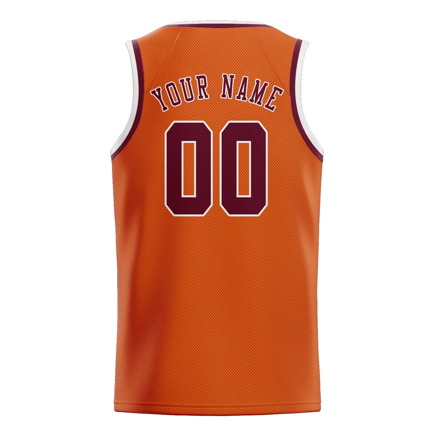 Maillot de basketball personnalisé orange et rouge cramoisi