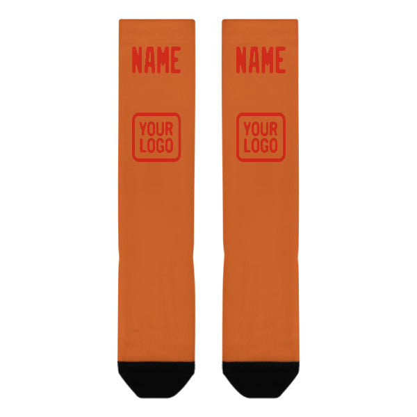 Chaussettes hautes personnalisées orange-rouge