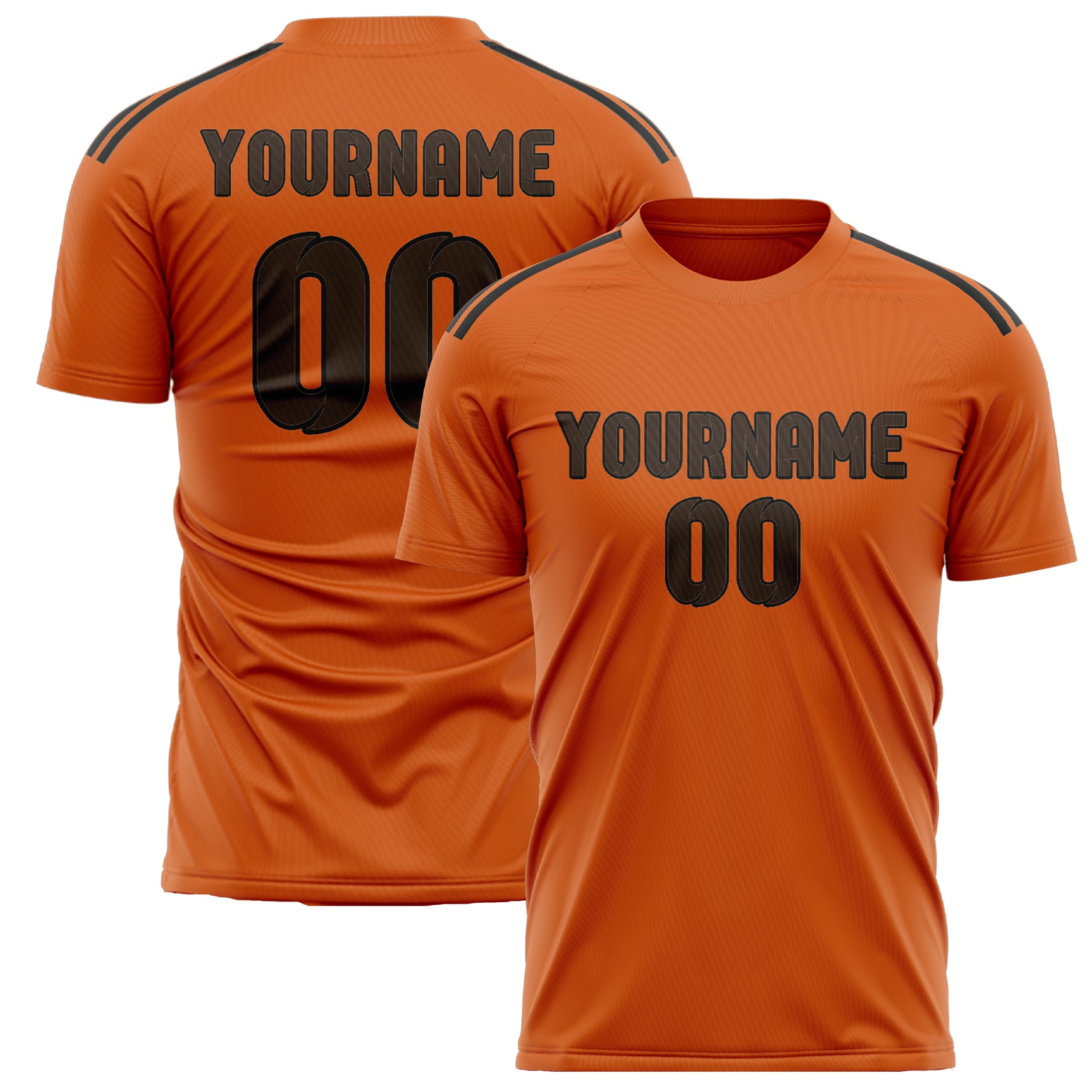 Maillot de football personnalisé orange et marron