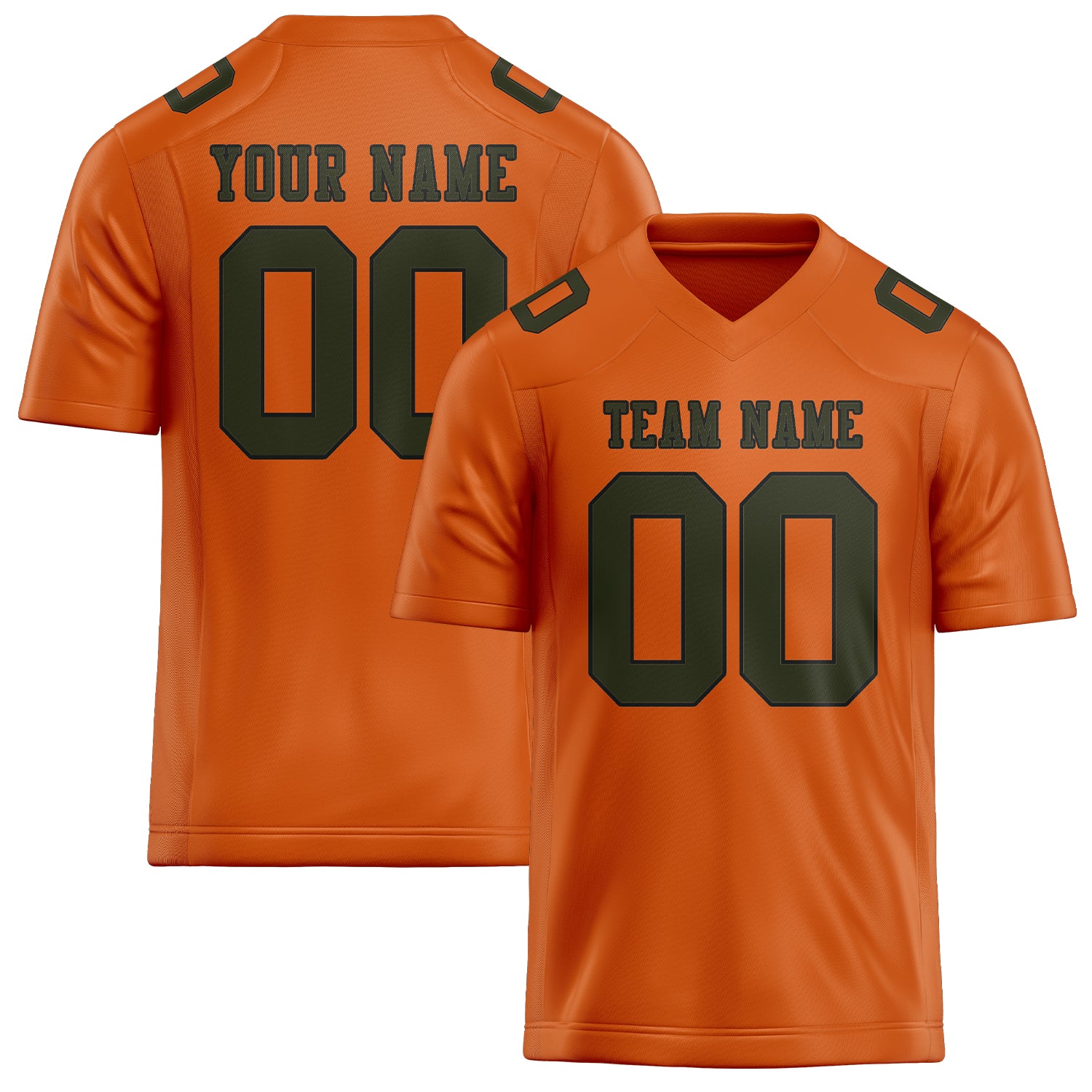 Maillot de football personnalisé orange olive