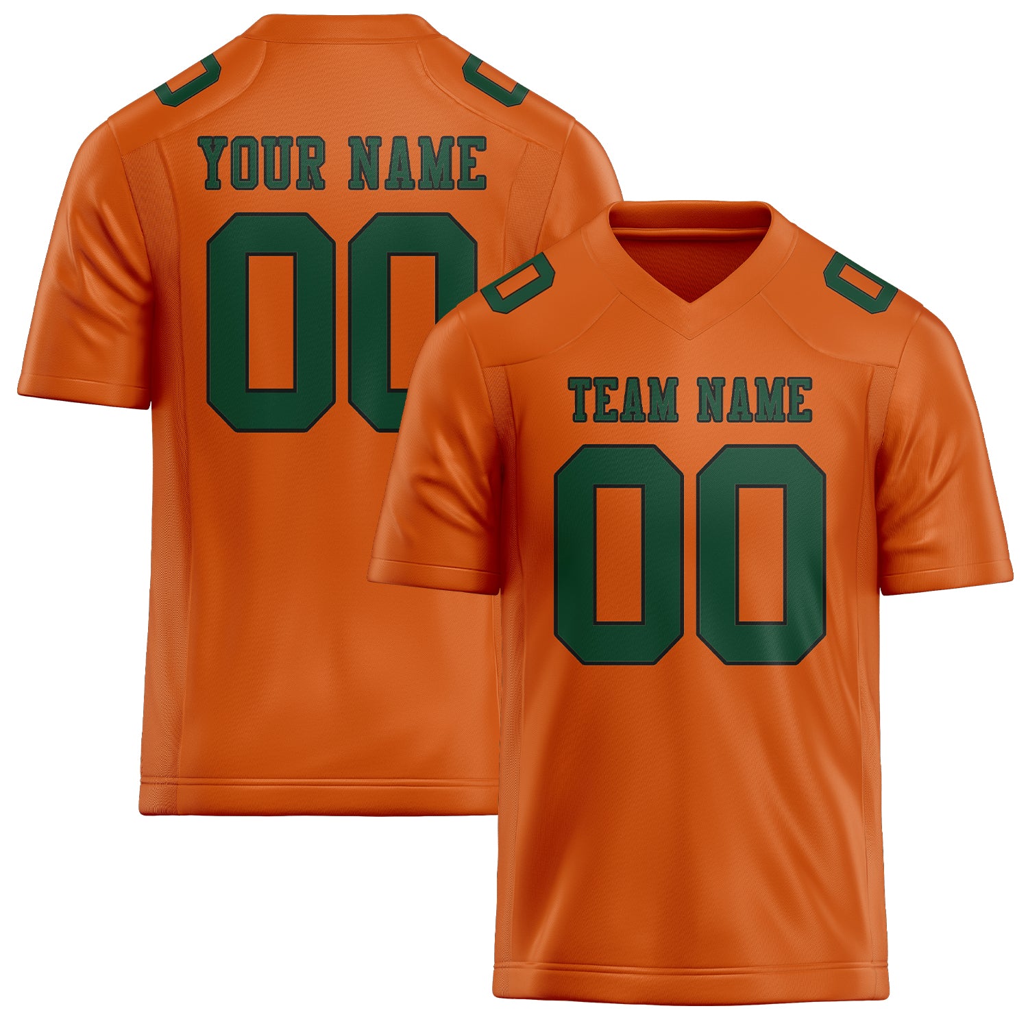 Maillot de football personnalisé orange et vert