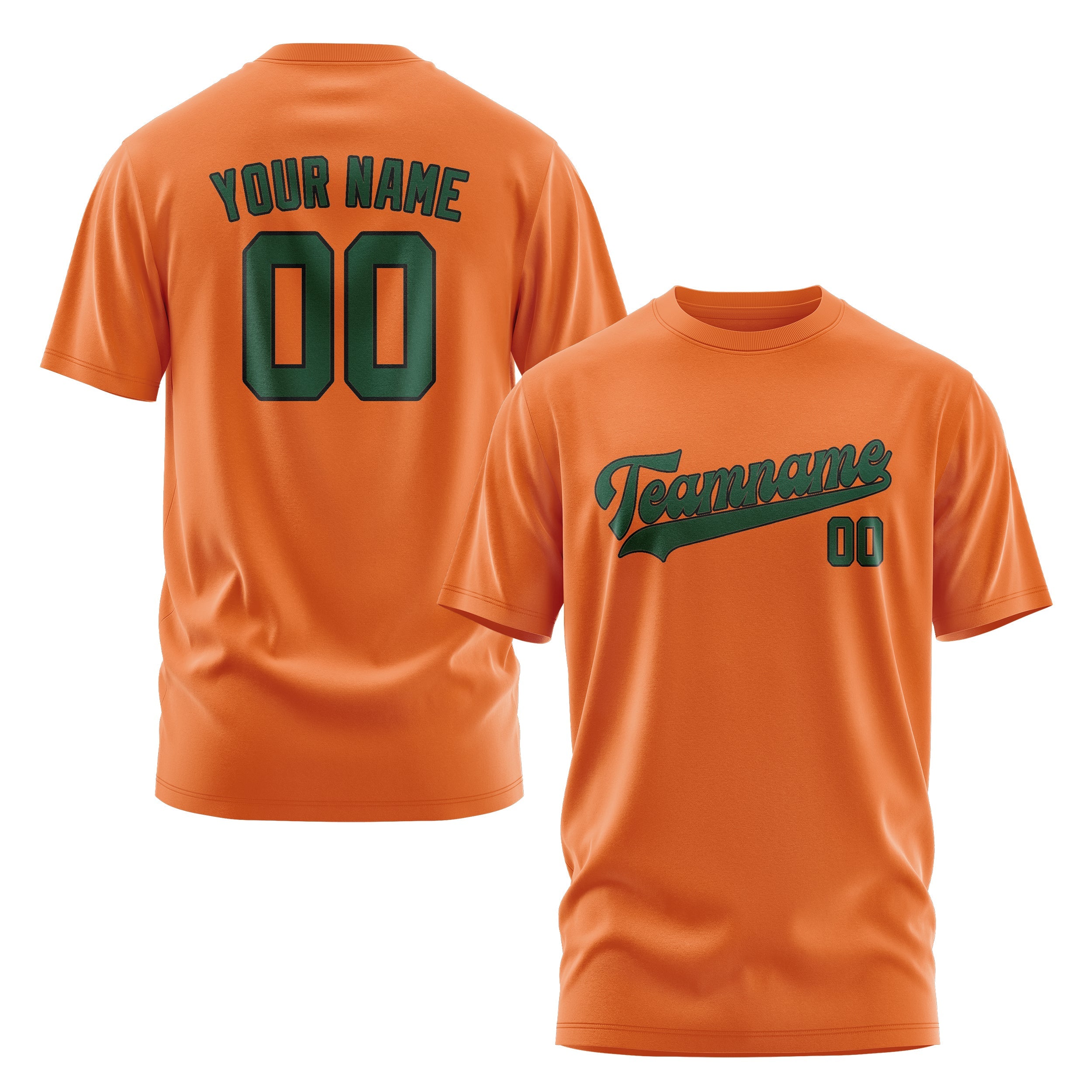 T-shirt personnalisé orange et vert