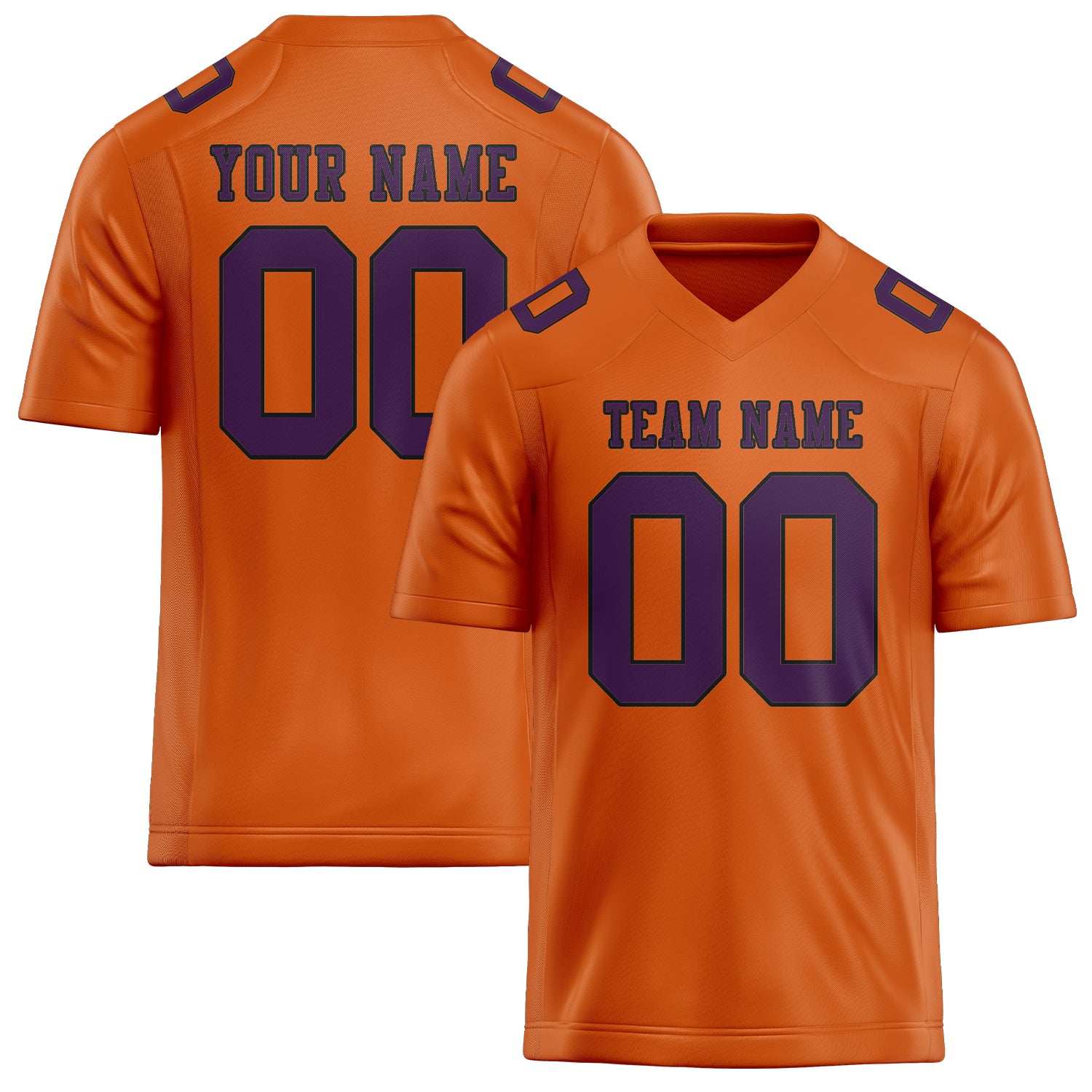 Maillot de football personnalisé orange et violet