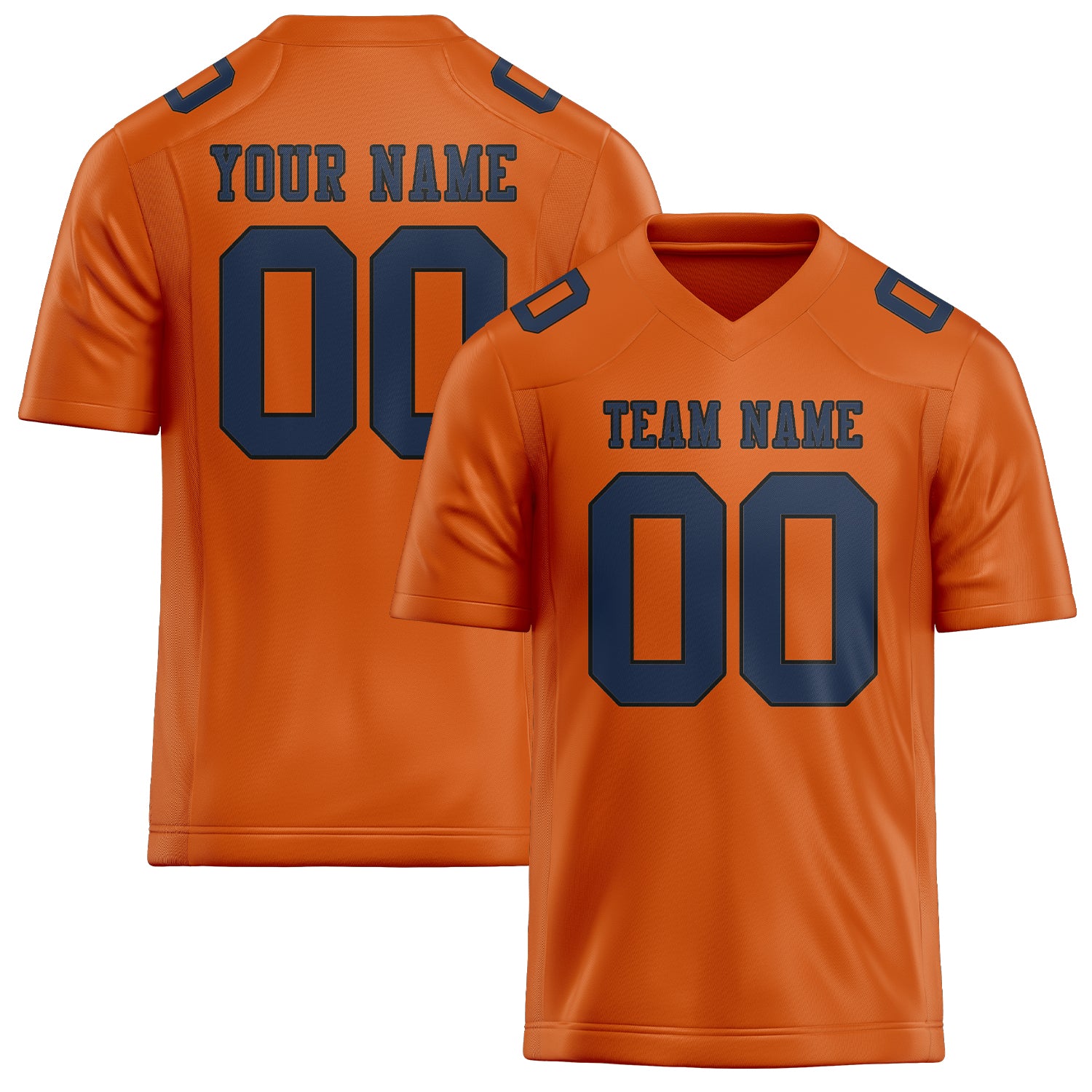 Maillot de football personnalisé orange et bleu