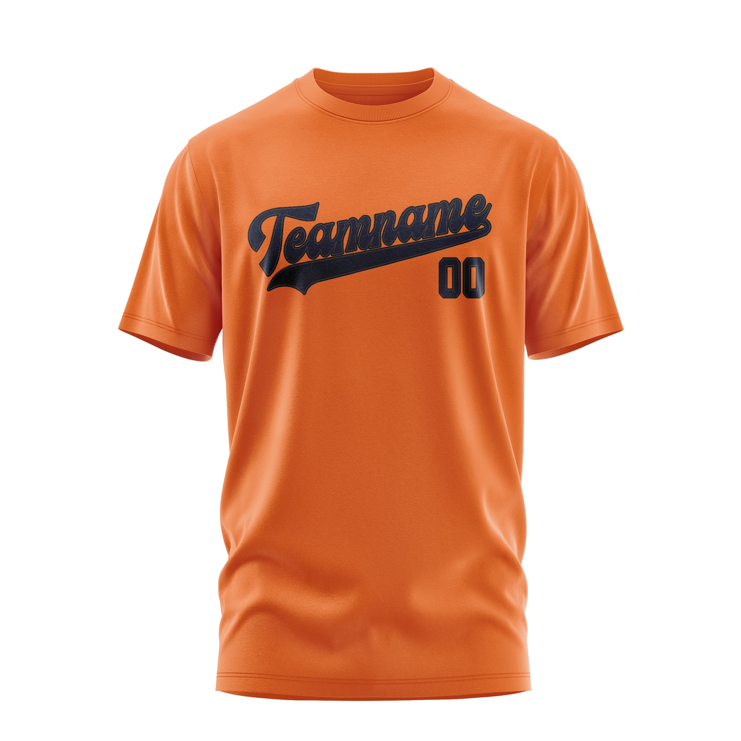 T-shirt personnalisé orange et marine