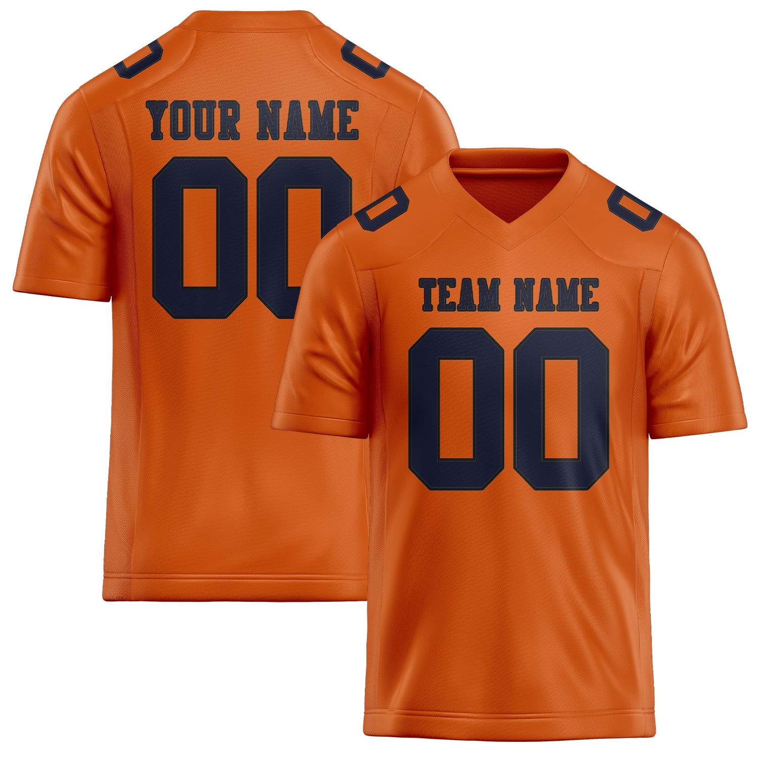 Maillot de football personnalisé orange et marine