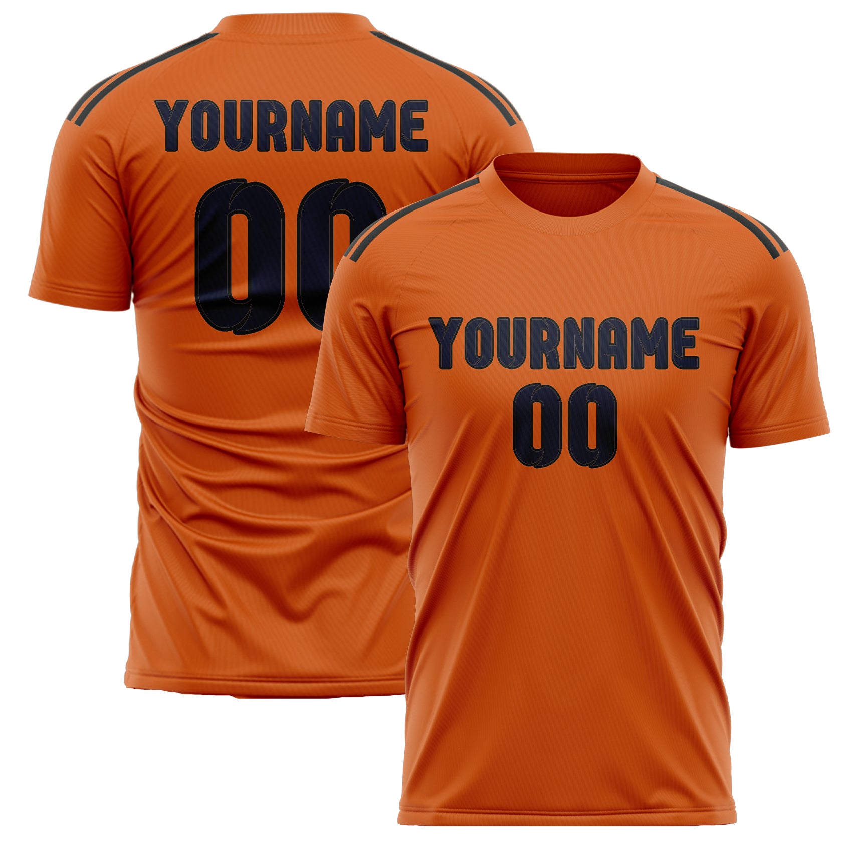 Maillot de football personnalisé orange et marine
