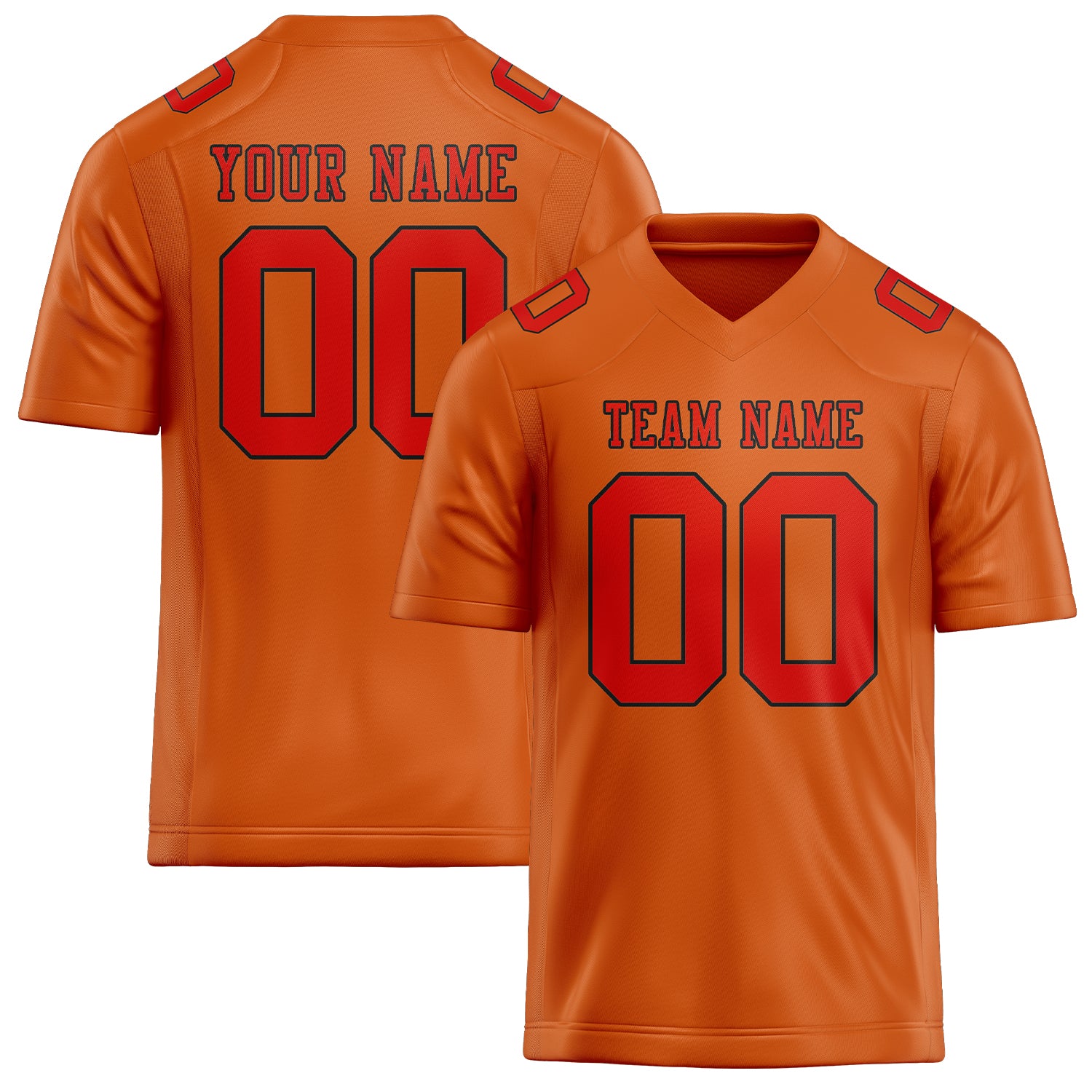 Maillot de football personnalisé orange-rouge