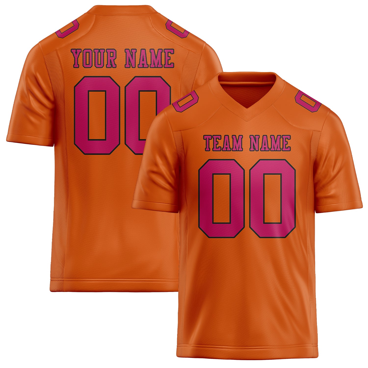 Maillot de football personnalisé orange et rose