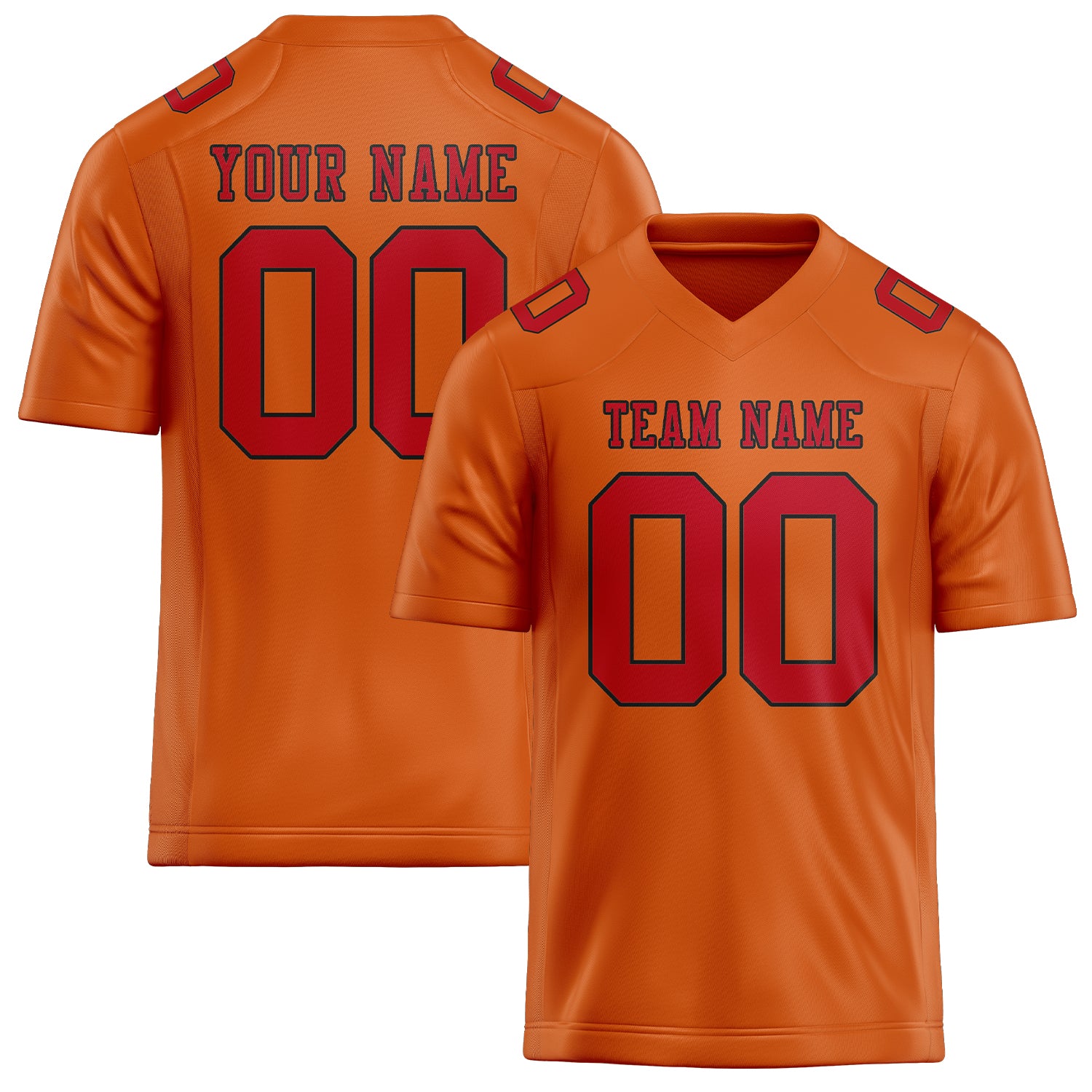 Maillot de football personnalisé orange et rouge