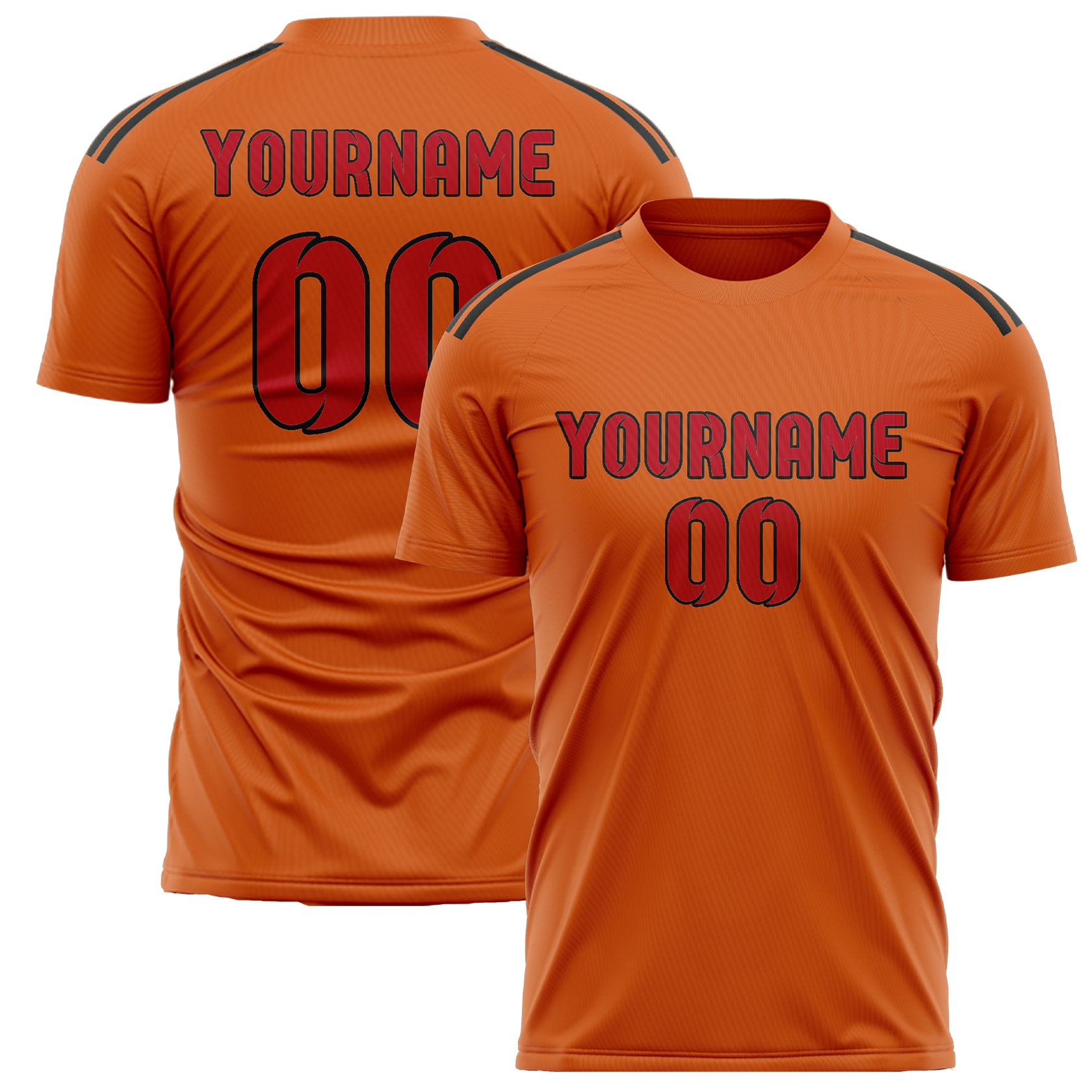 Maillot de football personnalisé orange et rouge