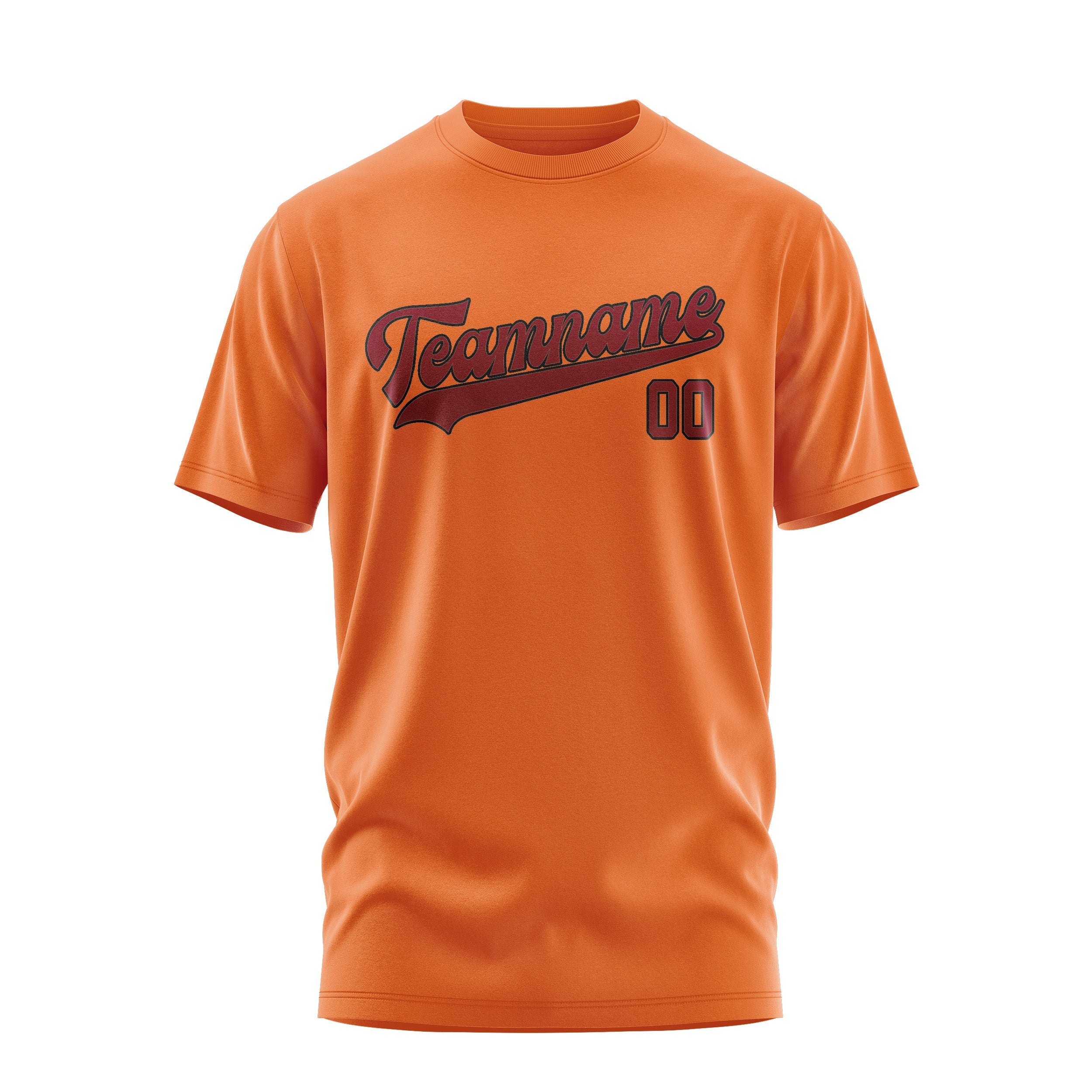 T-shirt personnalisé orange cramoisi rouge