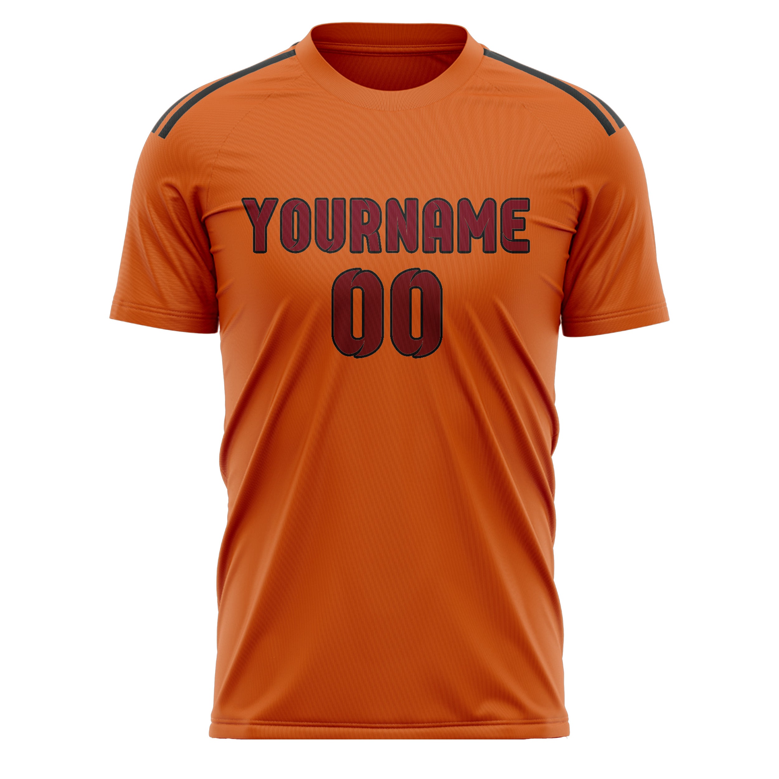 Maillot de football personnalisé orange et rouge cramoisi