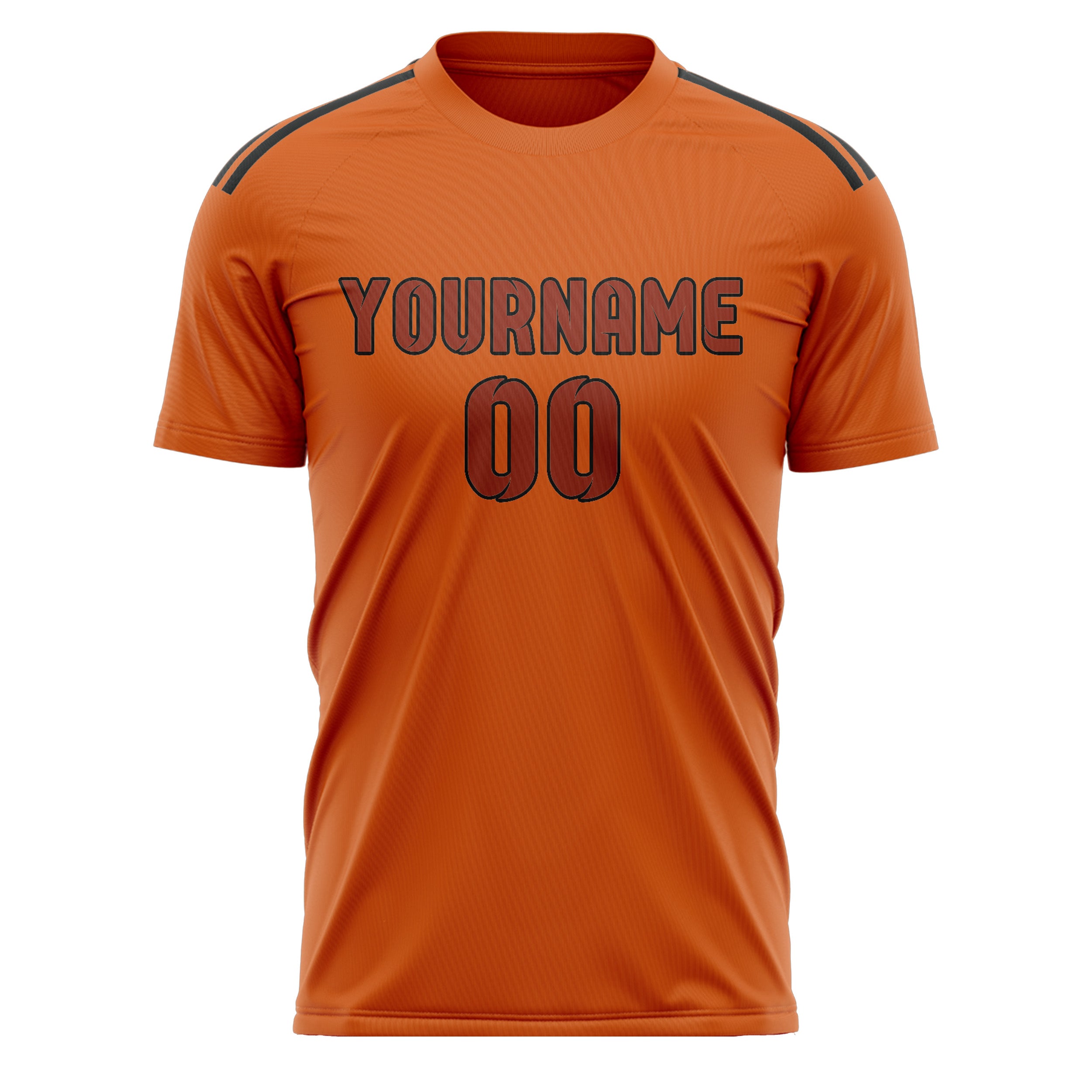 Maillot de football personnalisé orange corail et rouge