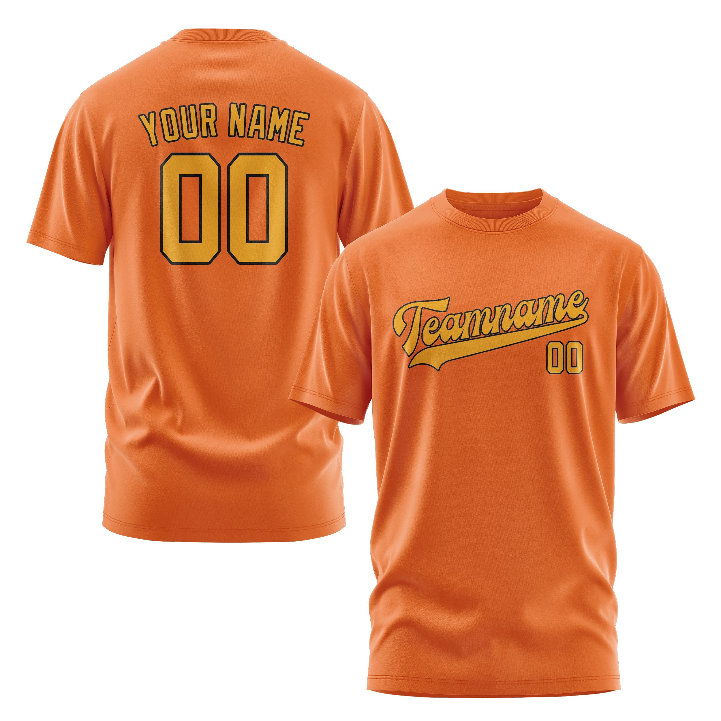 T-shirt personnalisé orange et jaune