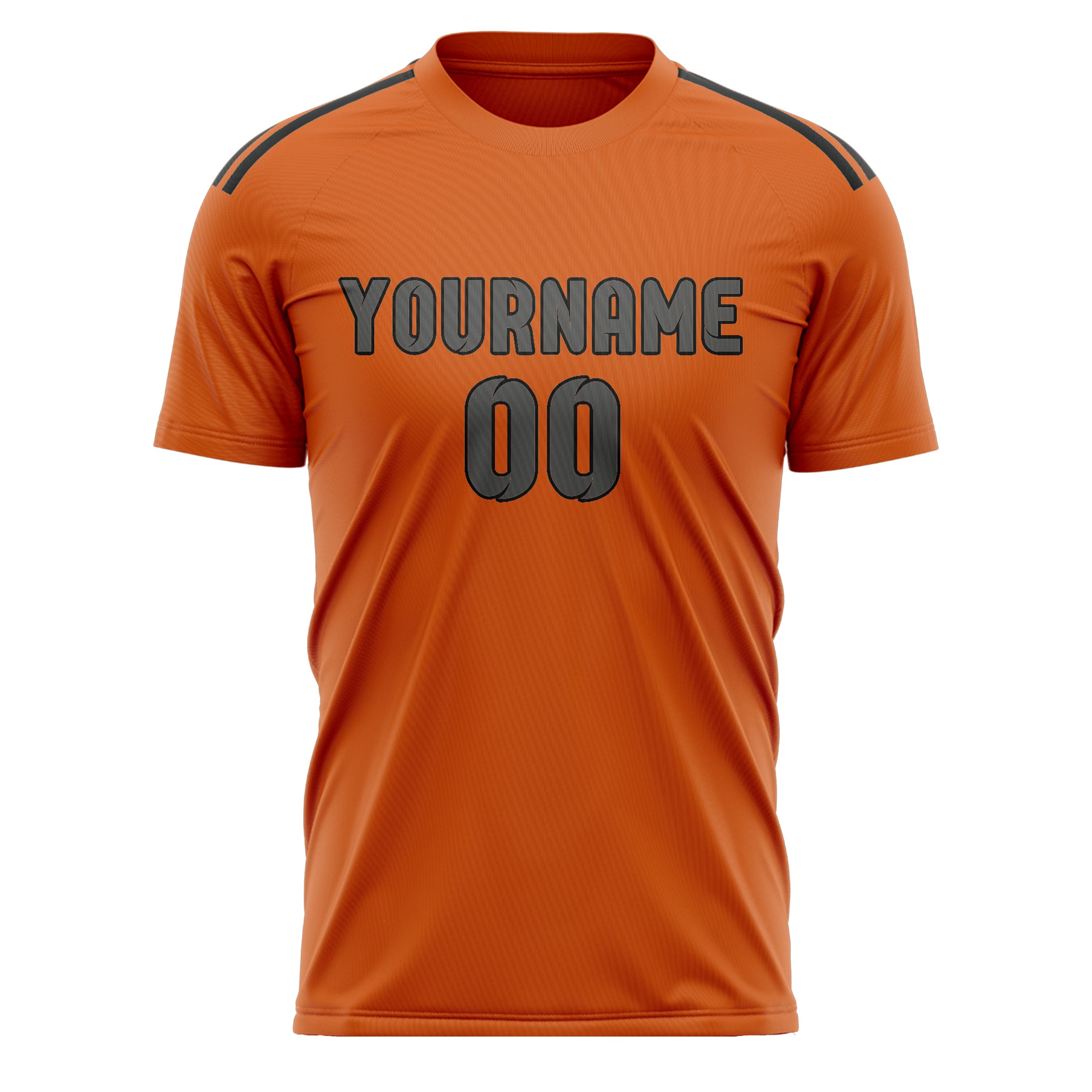 Maillot de football personnalisé orange et gris foncé