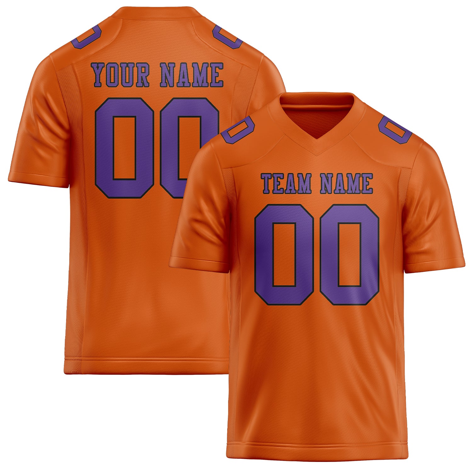 Maillot de football personnalisé orange clair et violet