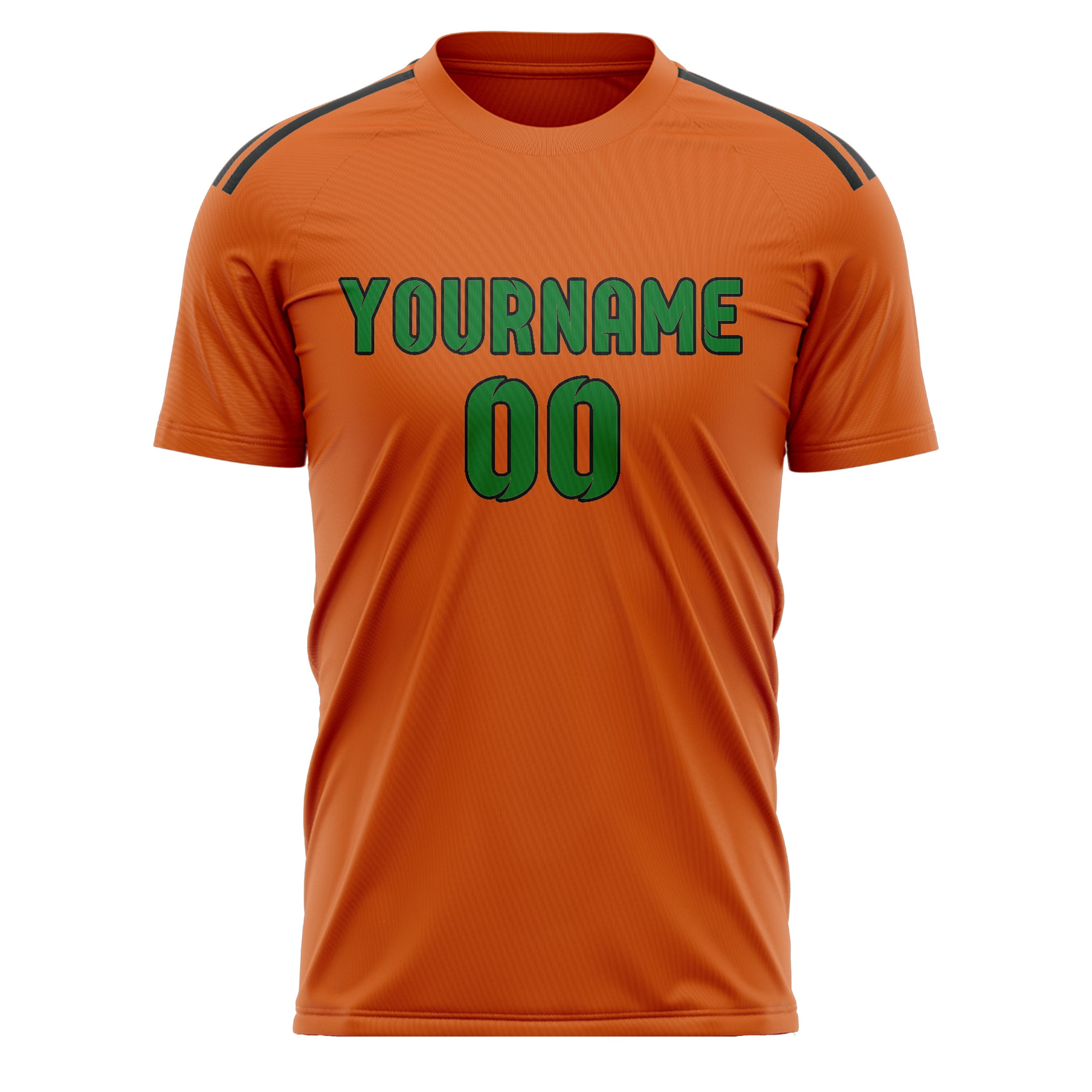 Maillot de football personnalisé orange et vert émeraude