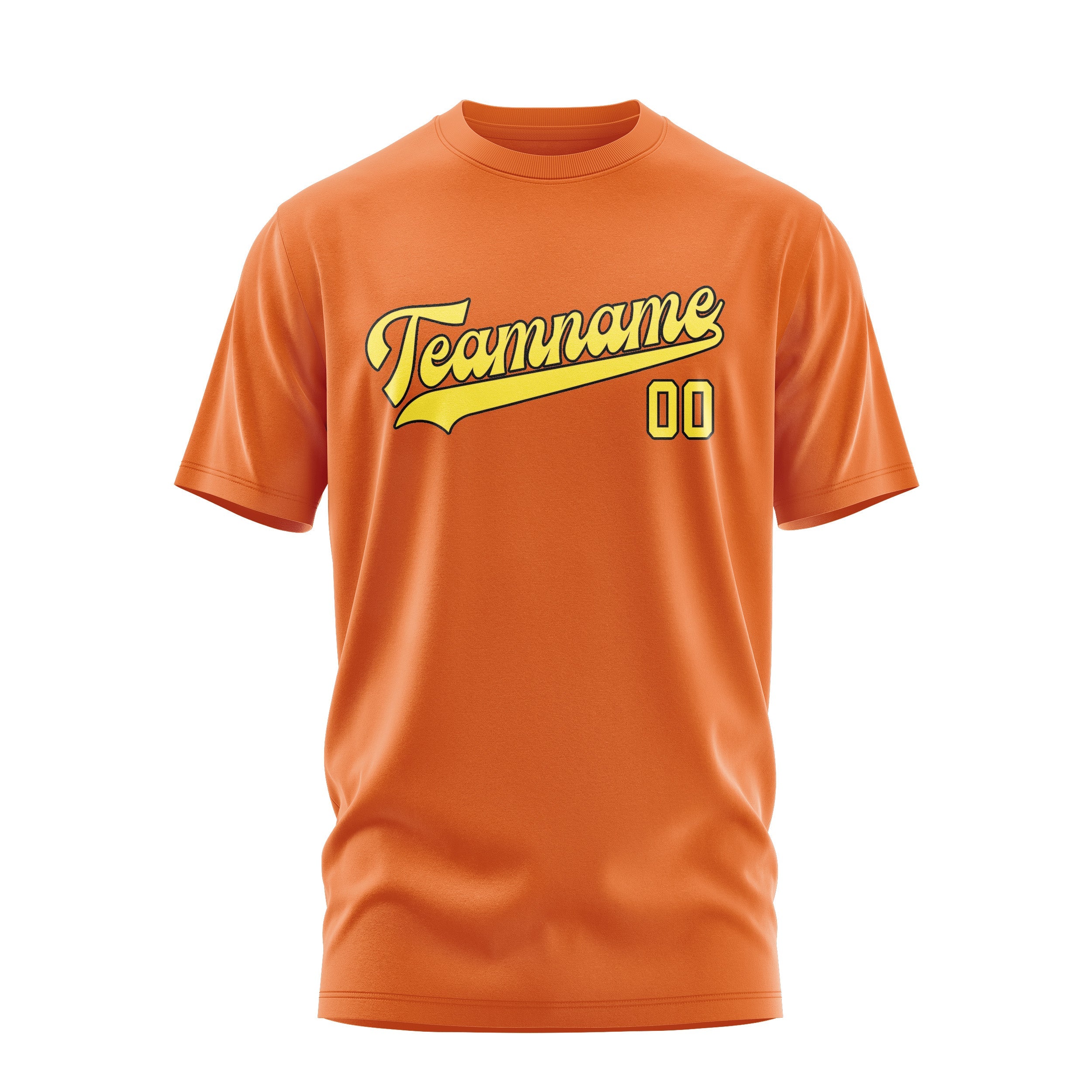 T-shirt personnalisé orange clair et jaune
