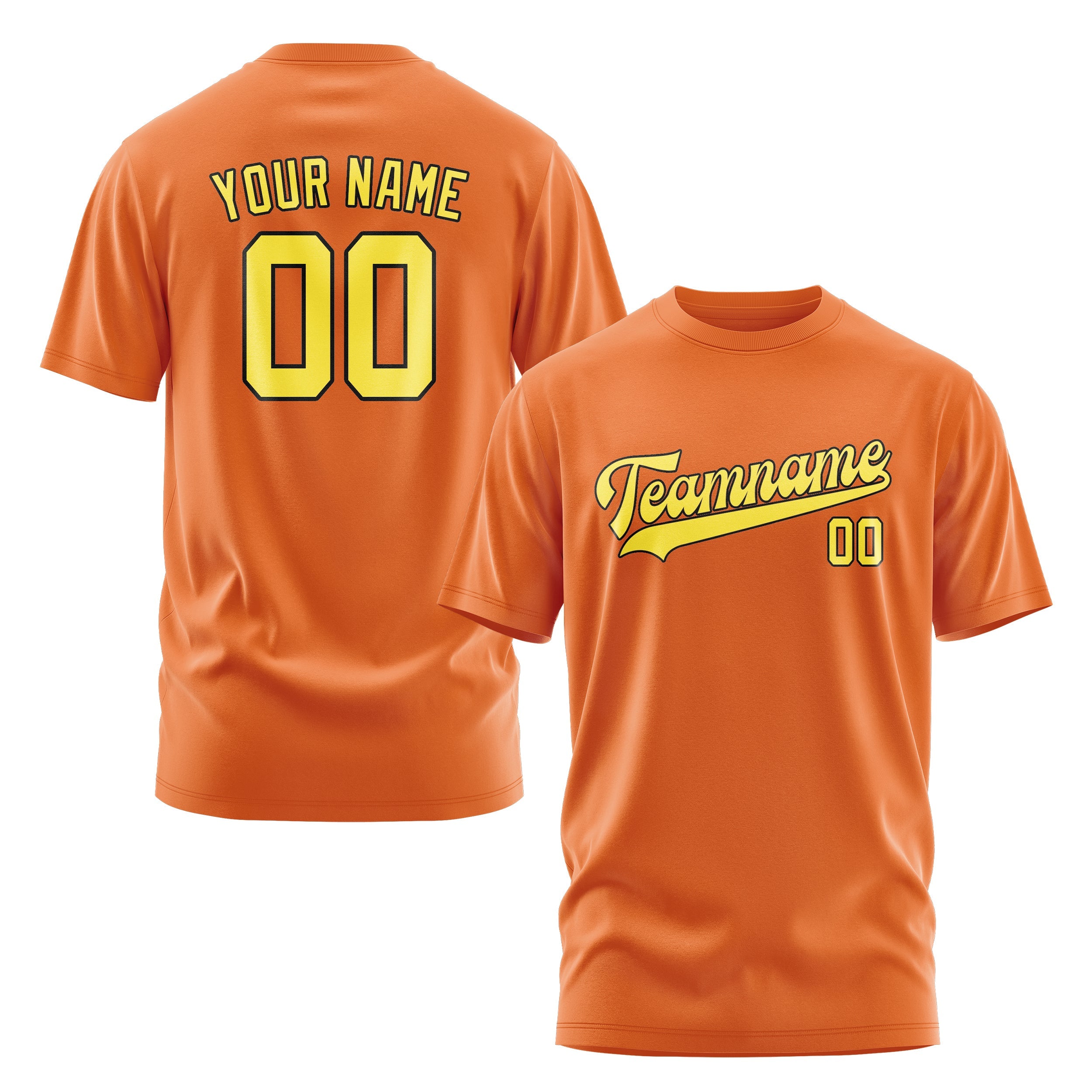 T-shirt personnalisé orange clair et jaune
