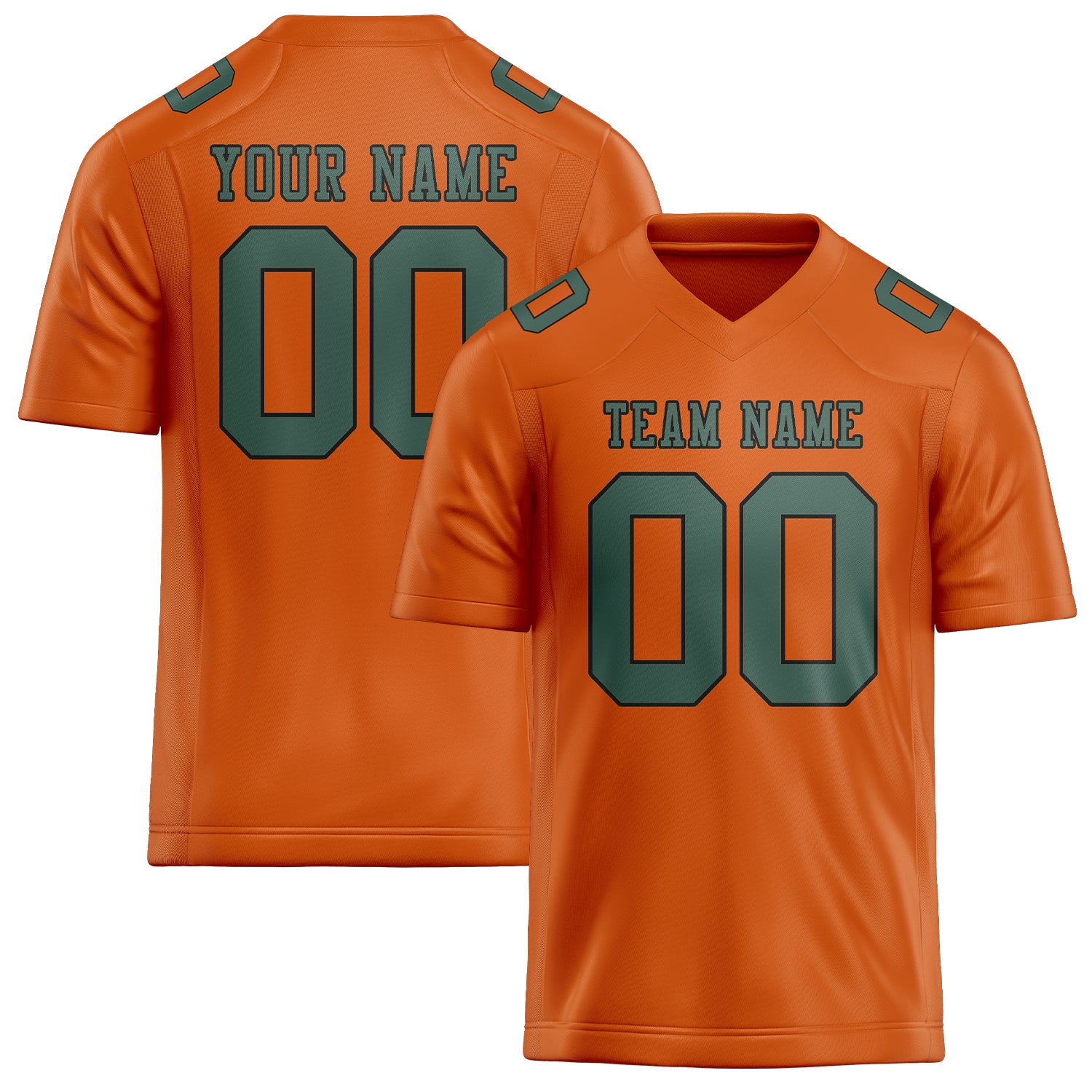 Maillot de football personnalisé orange, bleu et vert