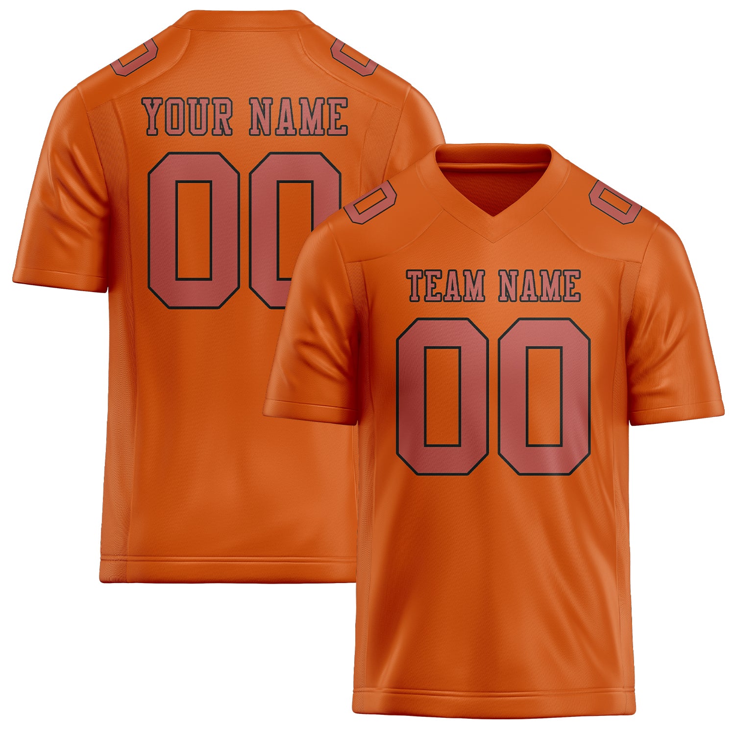Maillot de football personnalisé Orange Copper Rose