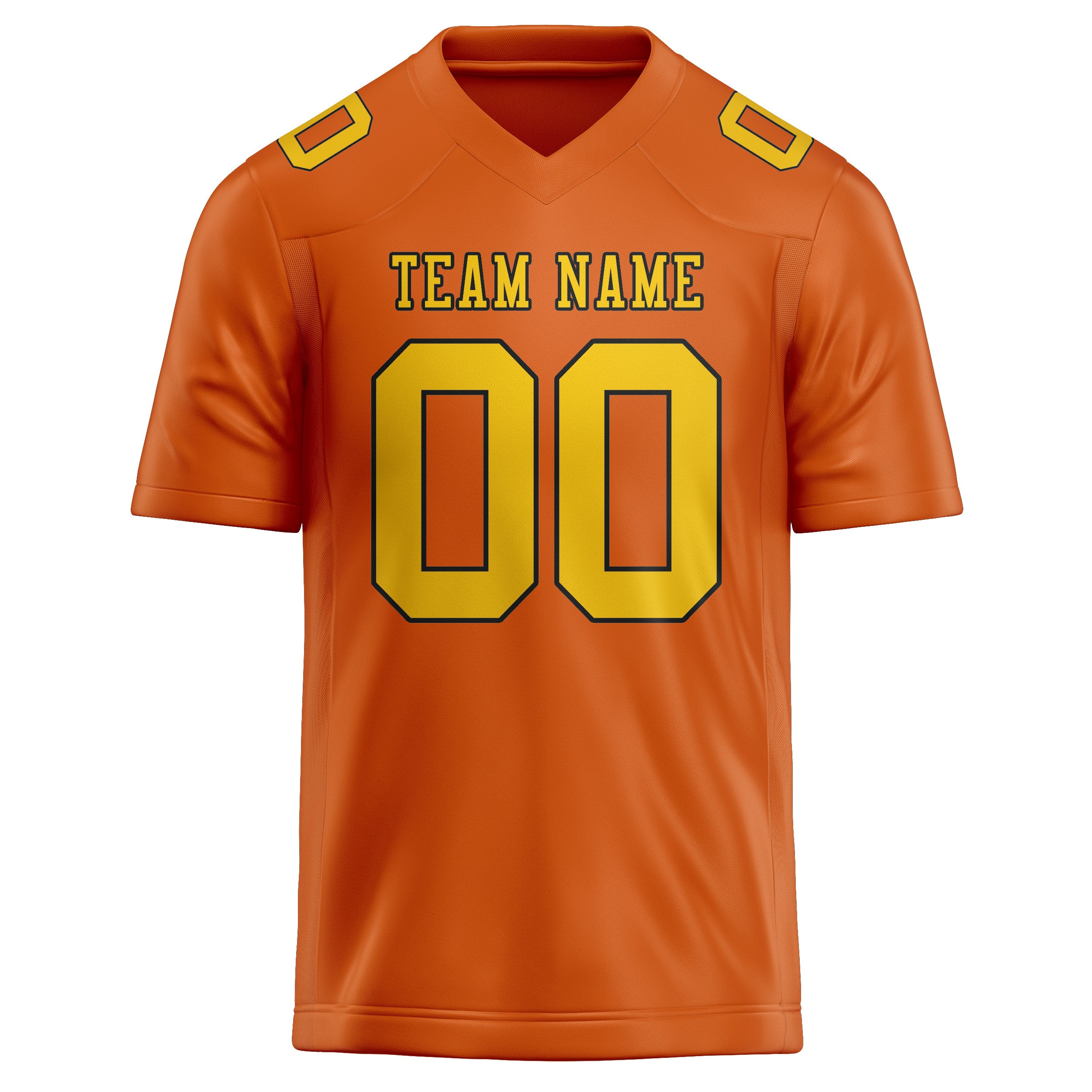 Maillot de football personnalisé orange et or